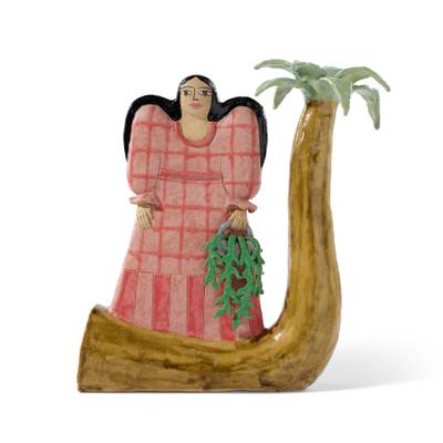 Floating Away on Palm Boat