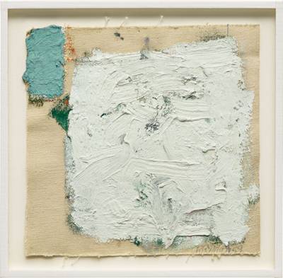 "It was a matter of making the surface very animated, giving it a lot of movement and activity. This was done not just with the brushwork and use of quite heavy paint, but with color which was subtly creeping through the white.” Robert Ryman, 1993
