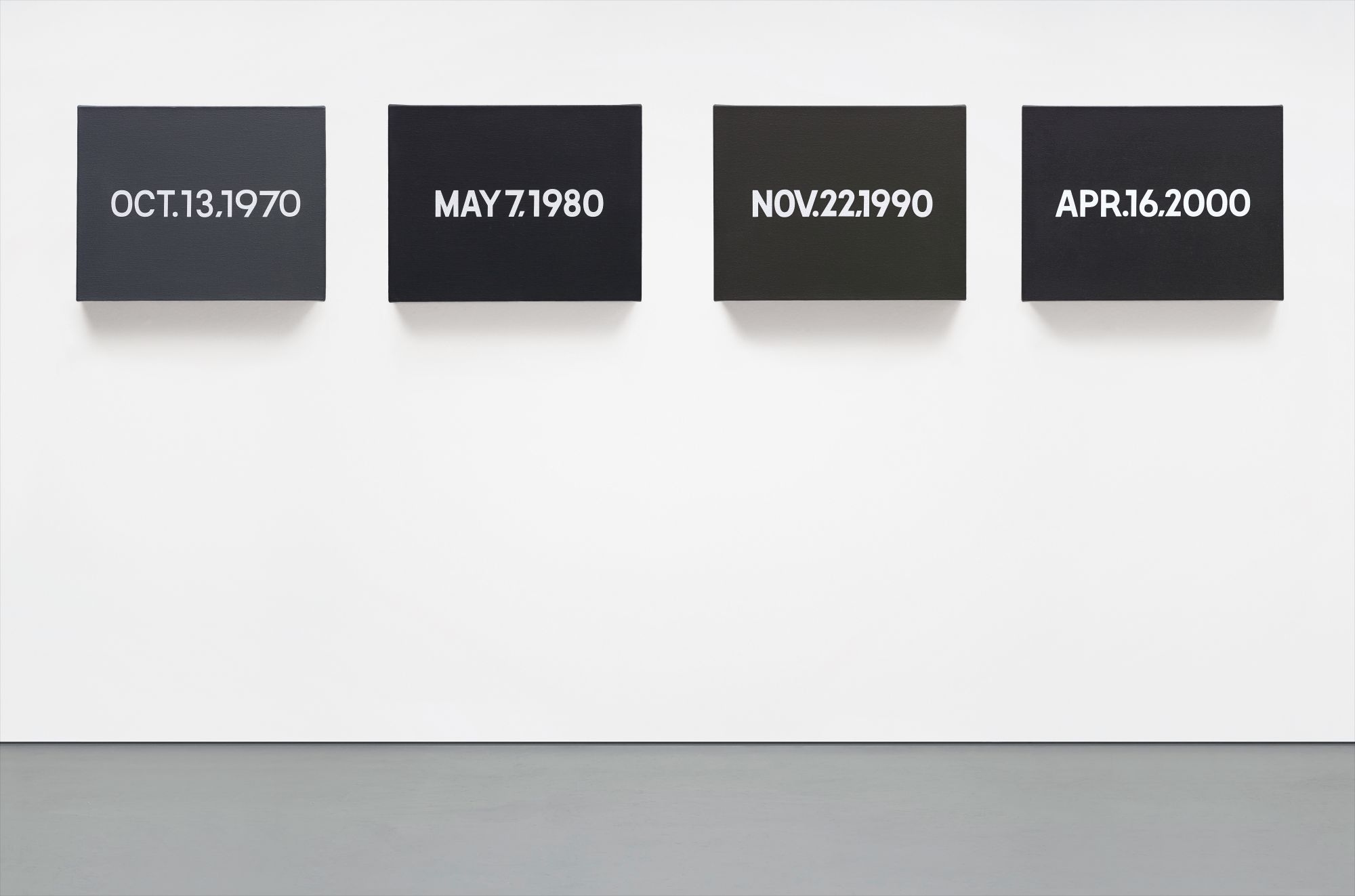On Kawara — Four Decades (OCT.13, 1970 / MAY 7, 1980 / NOV.22, 1990 / APR.16, 2000)