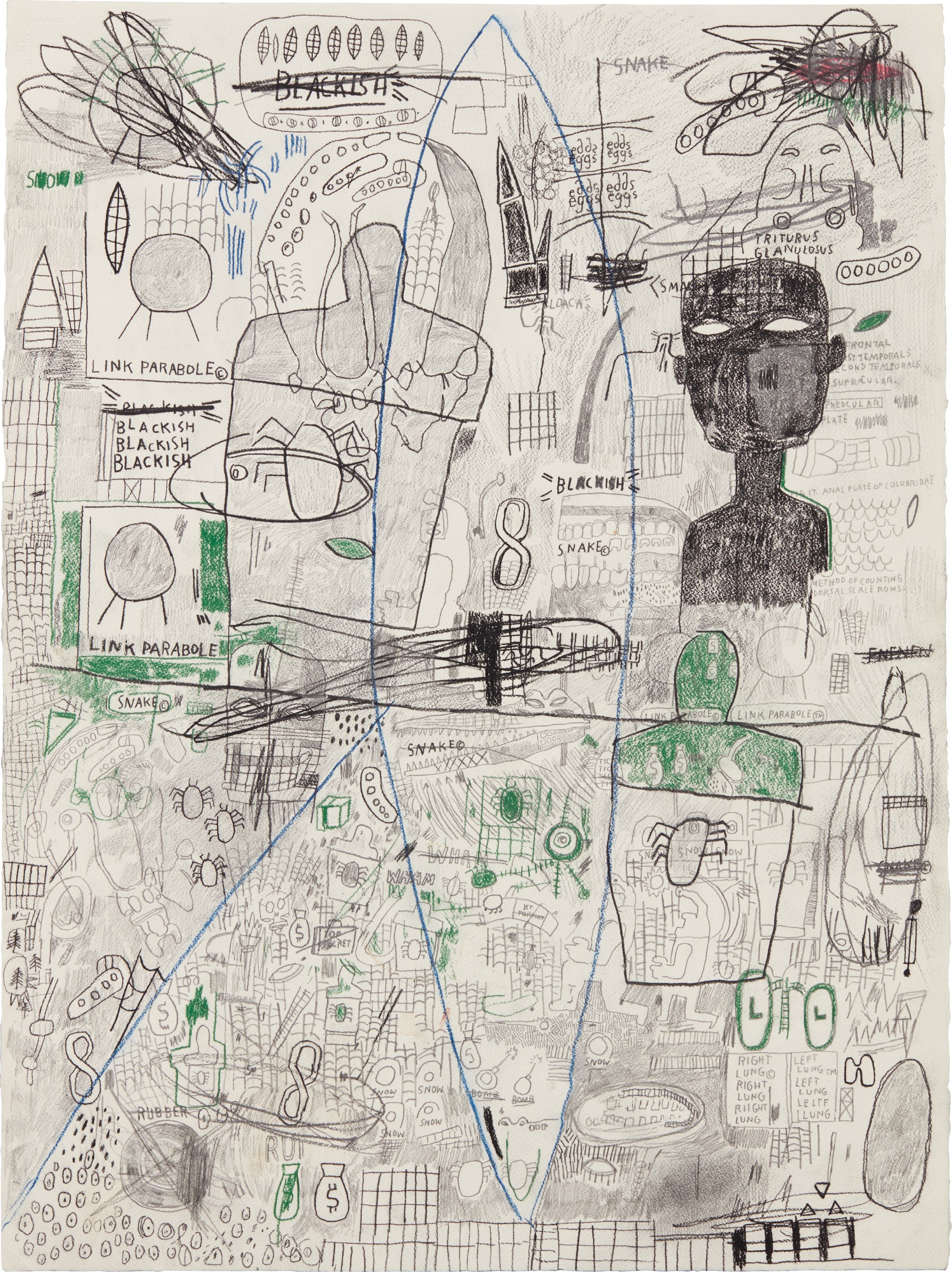 Jean-Michel Basquiat — Distinguished by its all-over composition, Jean-Michel Basquiat’s
