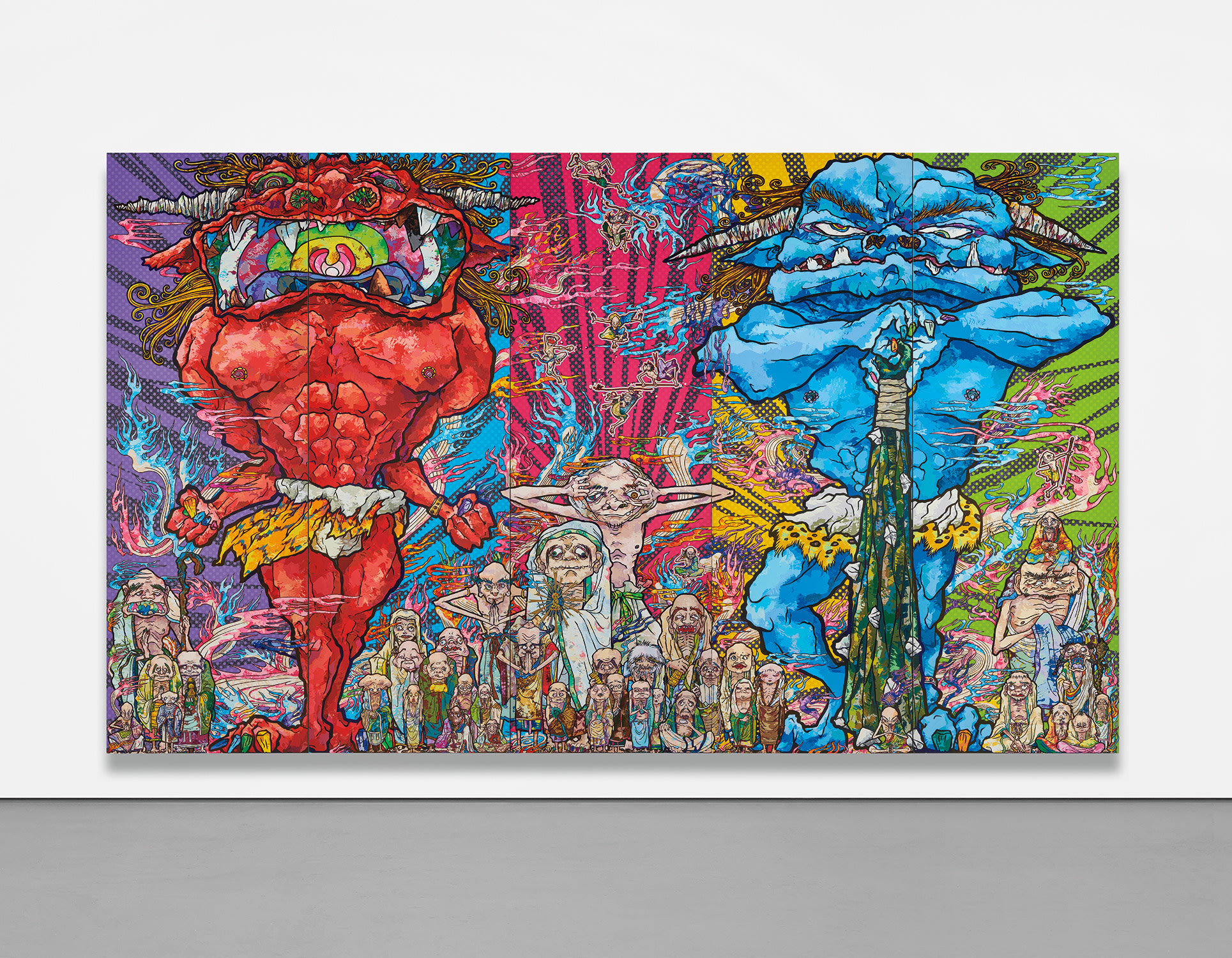 Takashi Murakami — Red Demon and Blue Demon with 48 Arhats