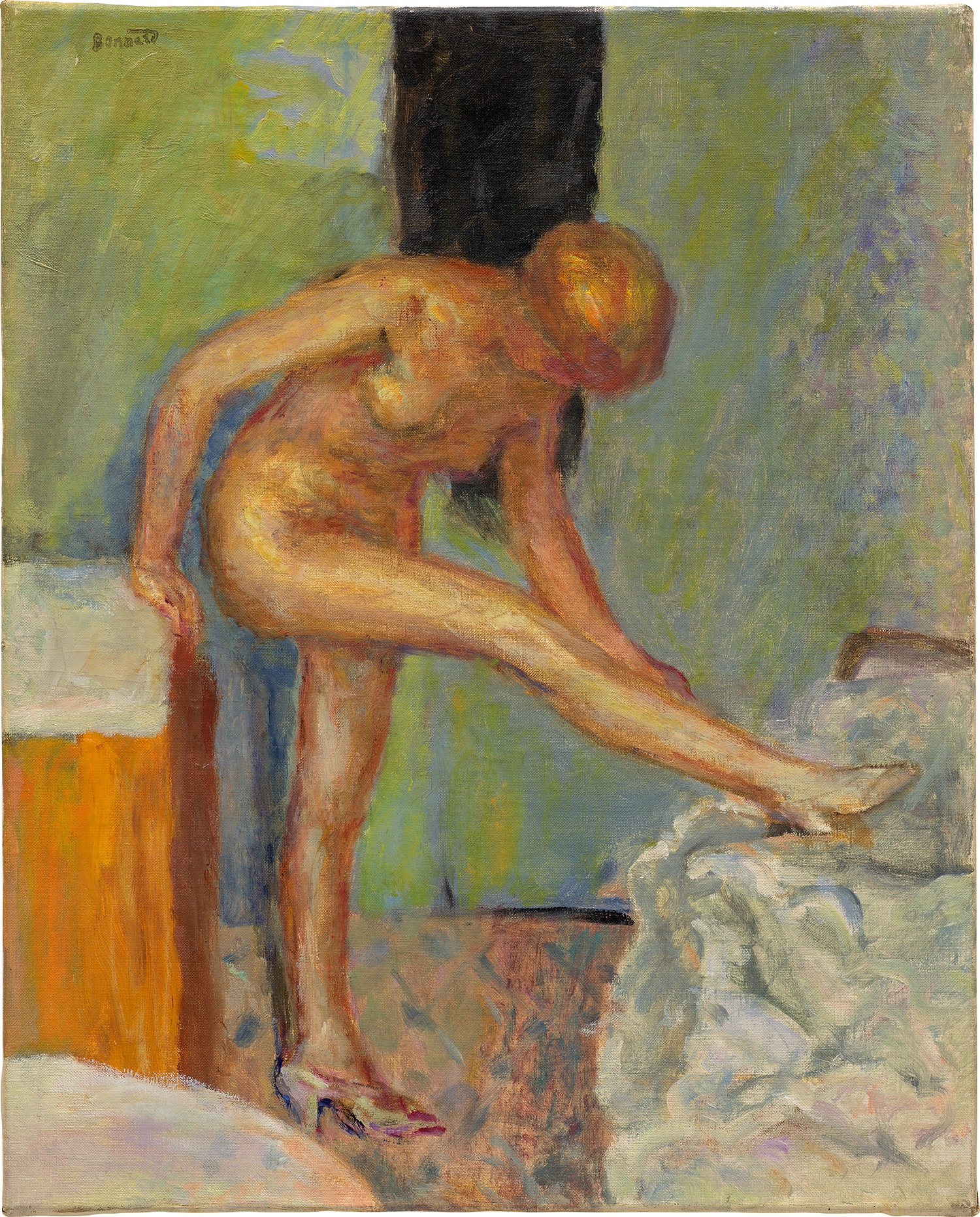 Pierre Bonnard — Nu de profil, jambe droite levée