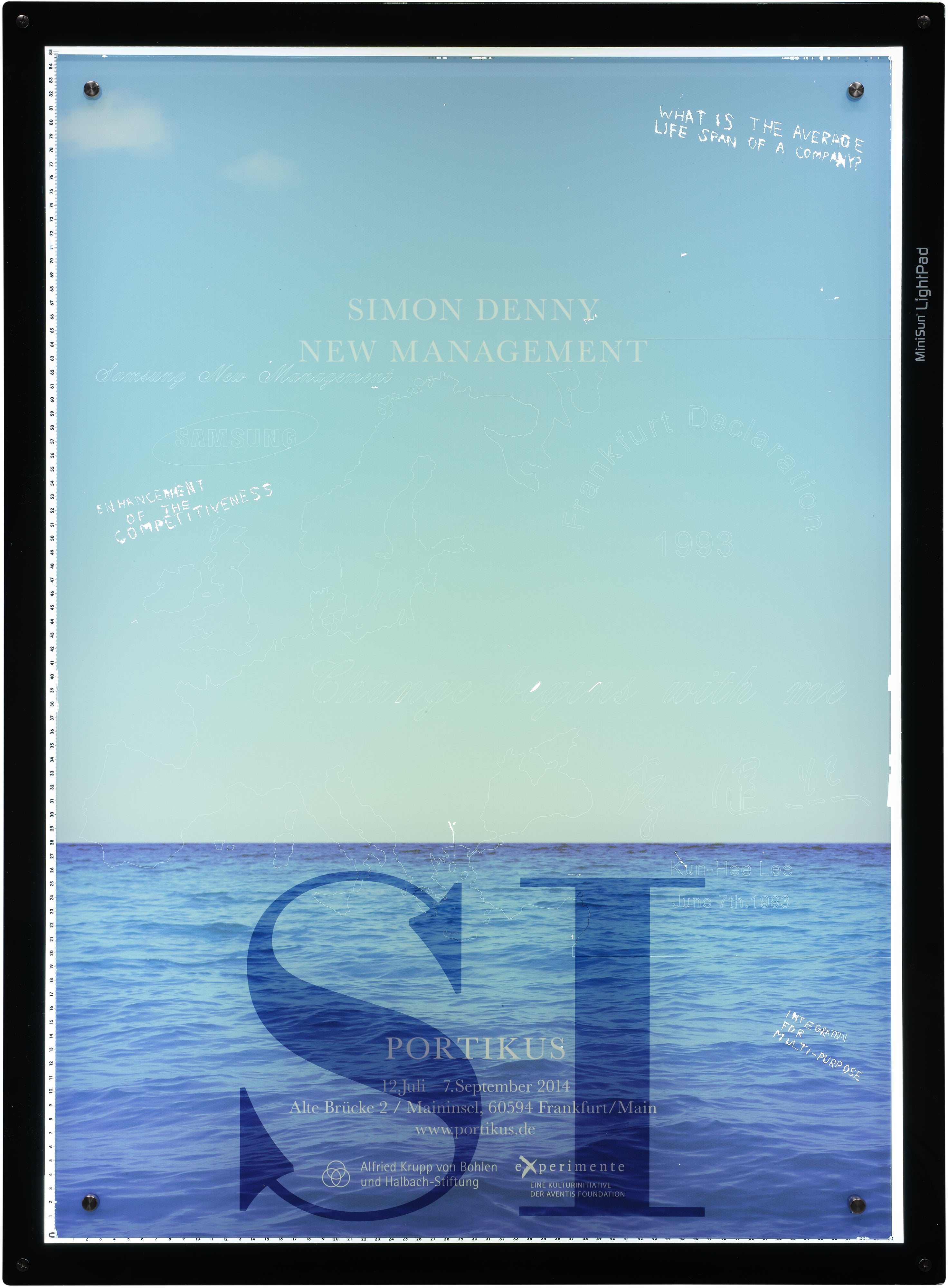 Simon Denny — New Management Memorial Plaque Swiss Institute Illumination