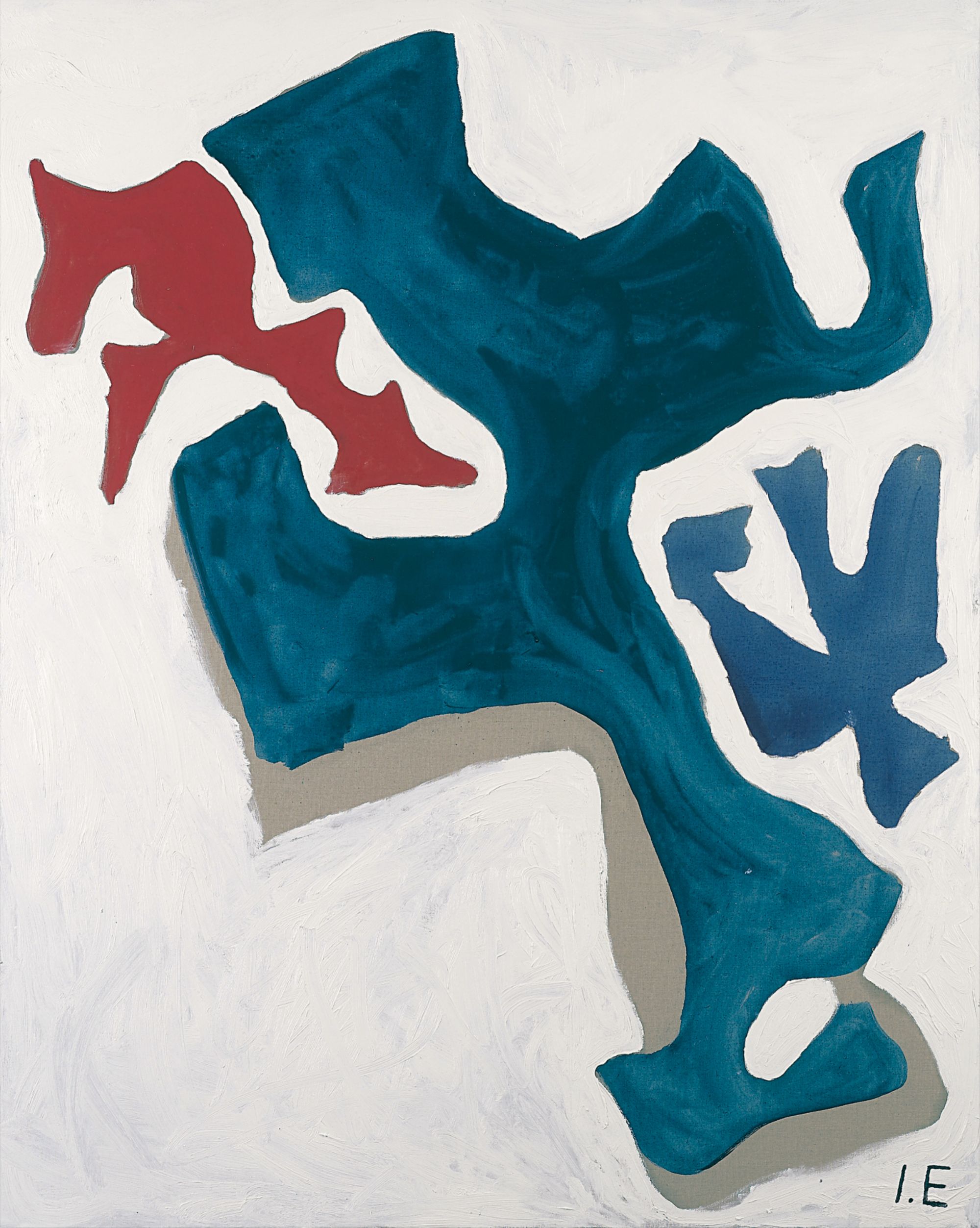 Initialled "I.E" lower right.