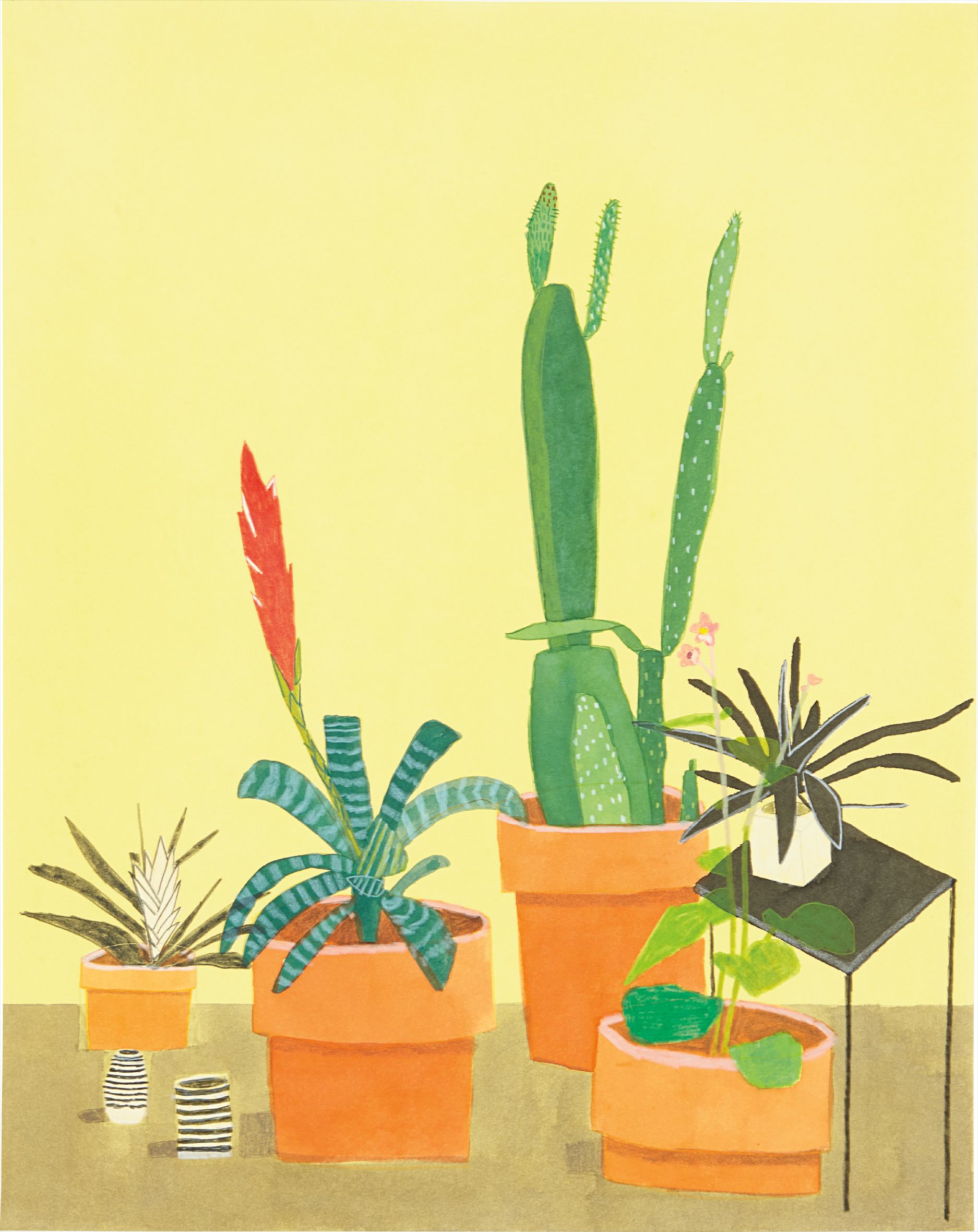 Jonas Wood — Yellow Plant Interior (Study)