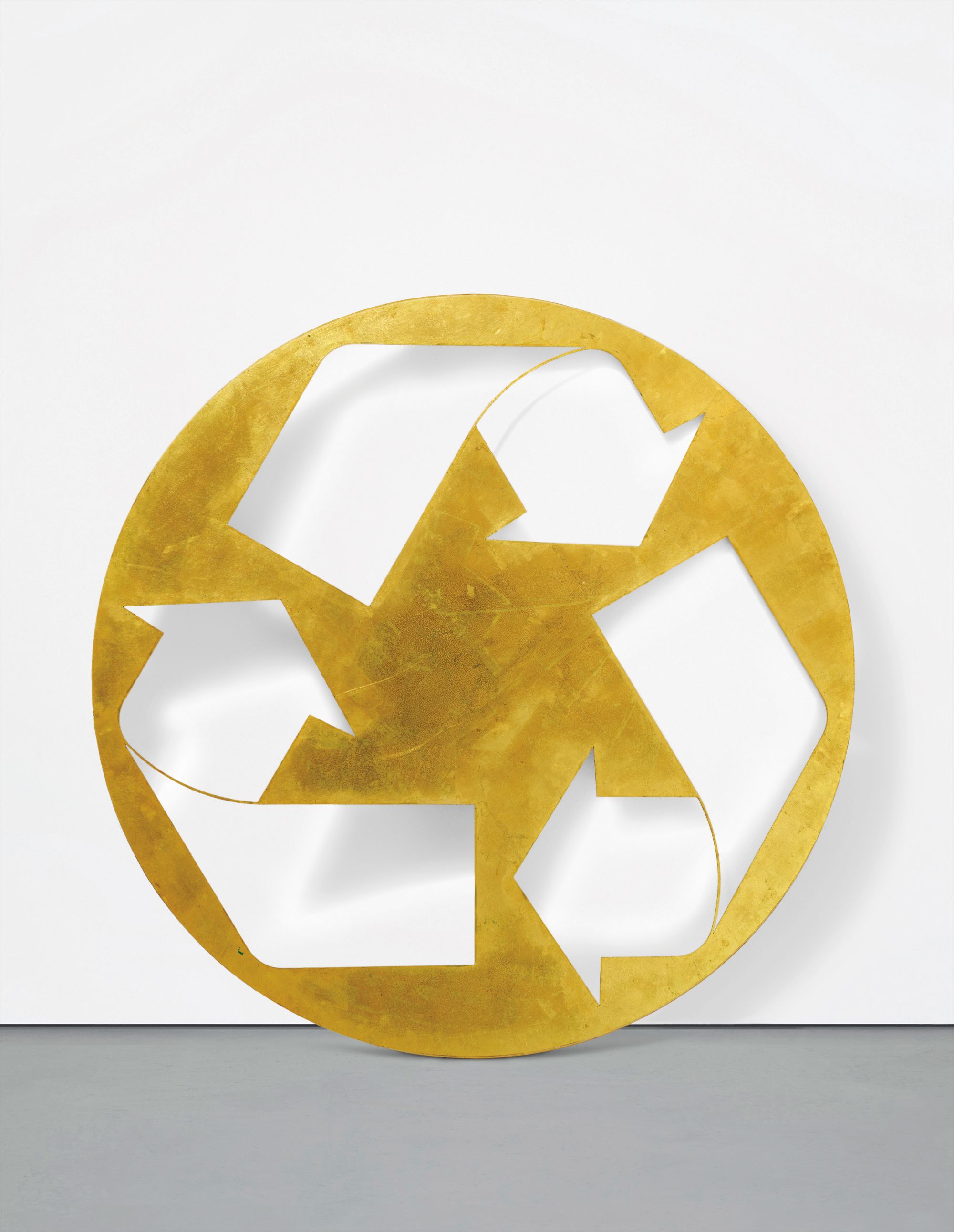 gold leaf and digital image on laser-cut steel