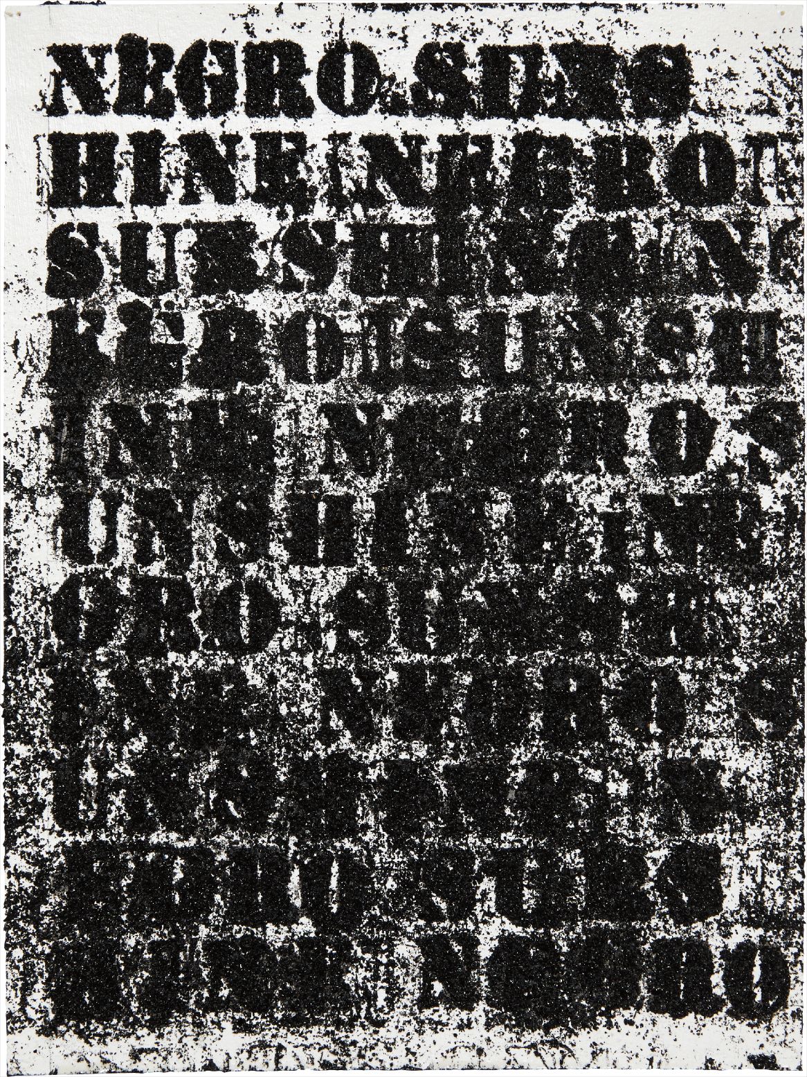 Glenn Ligon — Study for Negro Sunshine #76
