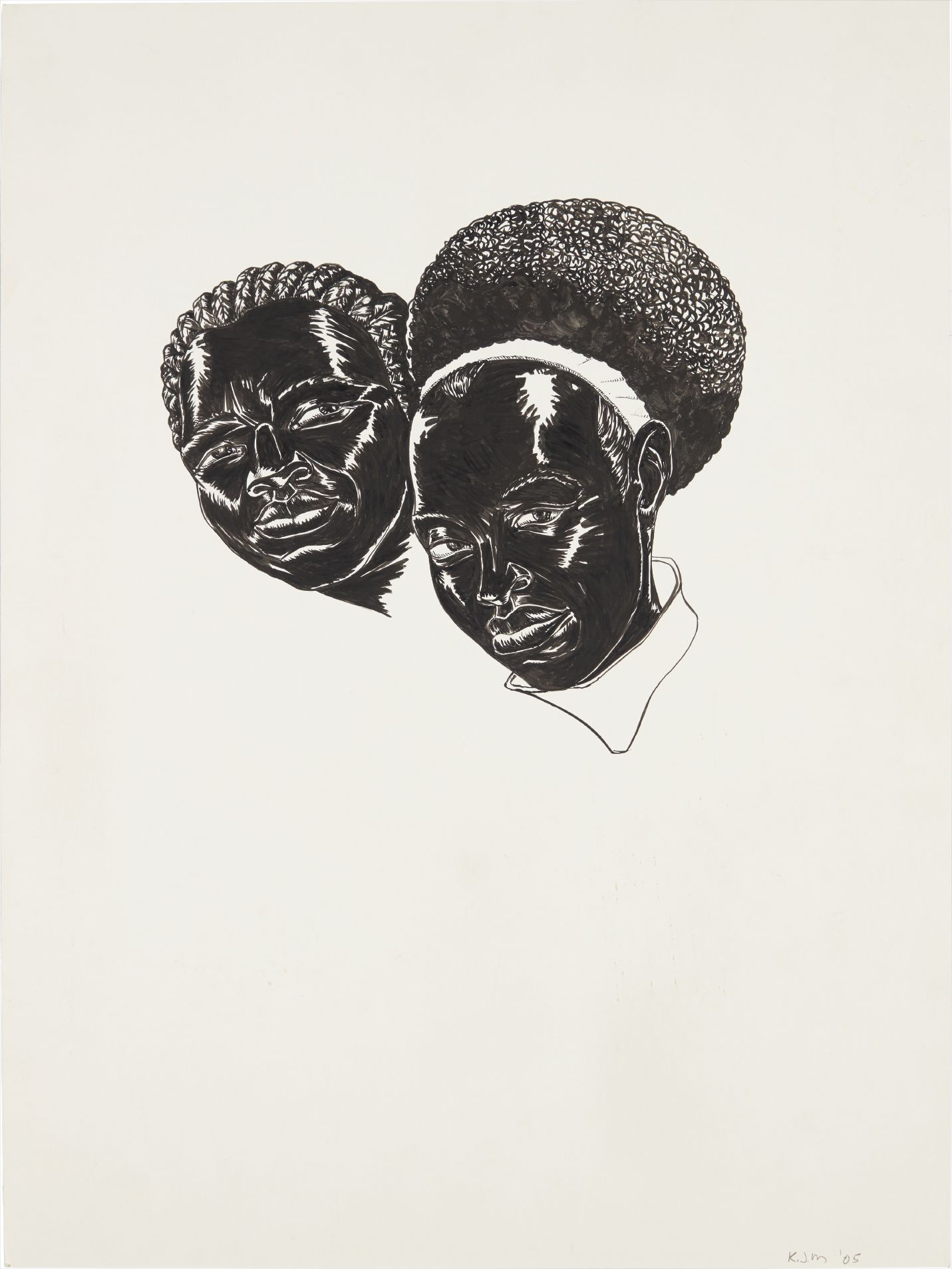 Kerry James Marshall — Drawing (Two Heads) (Study for Vignette)