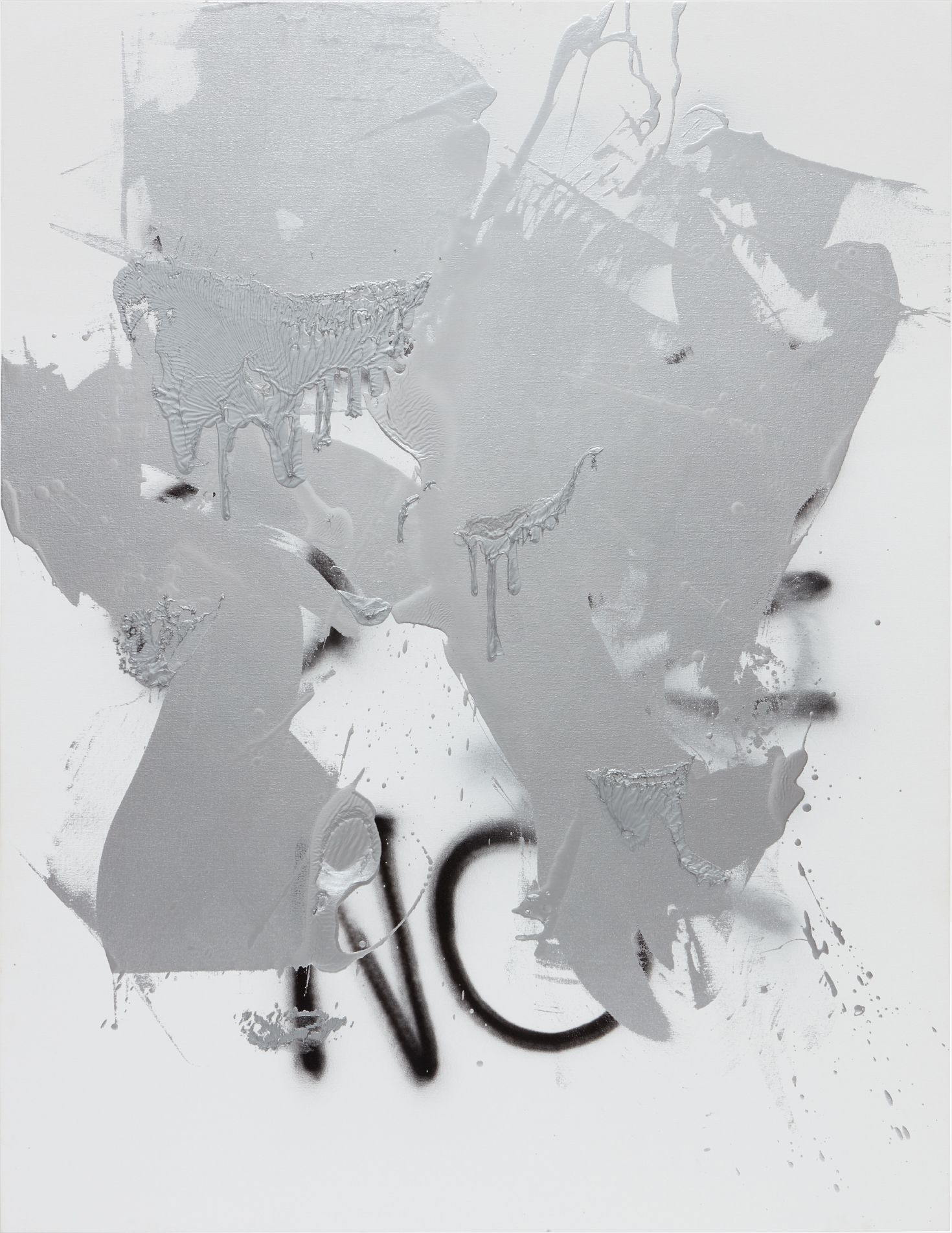 Stefan Brüggemann — Puddle Painting (6) (Silver Dots)