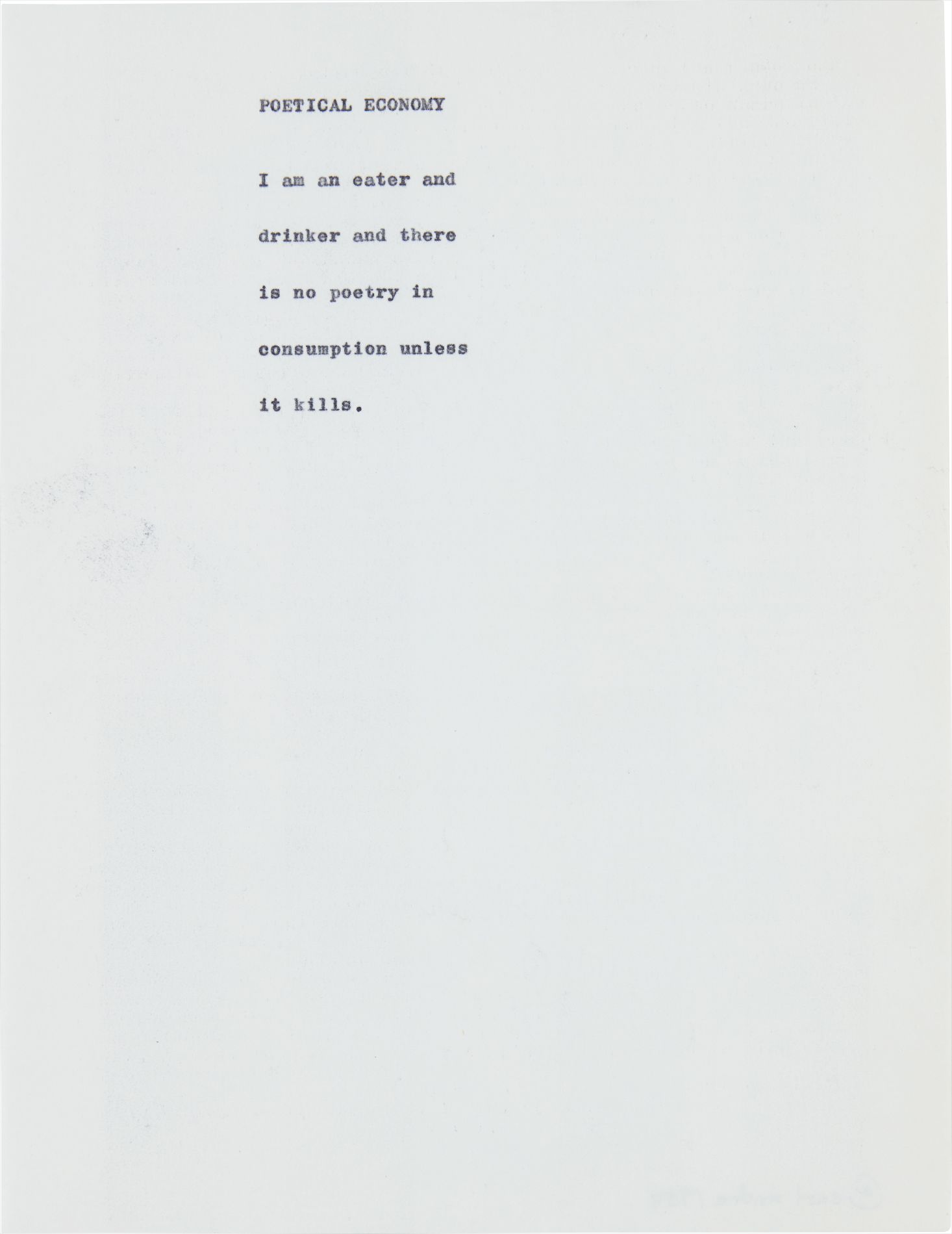 Carl Andre — Poetical Economy