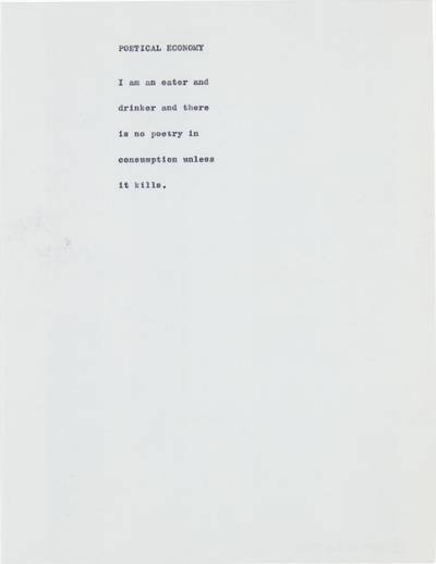 Poetical Economy