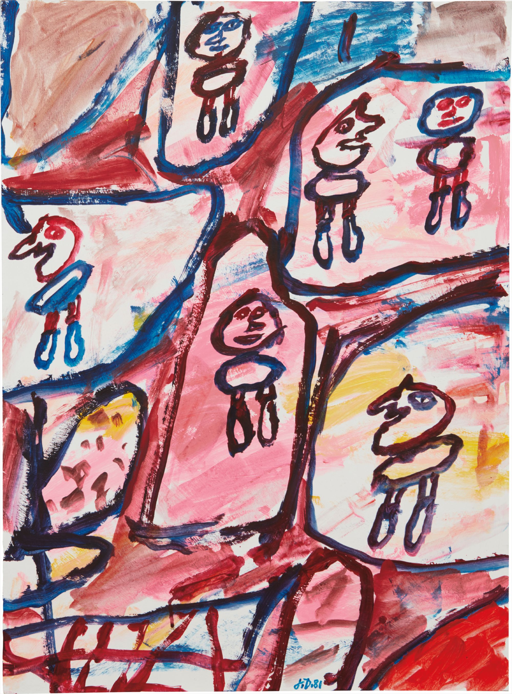 Jean Dubuffet — Site avec 6 personnages (E 163)