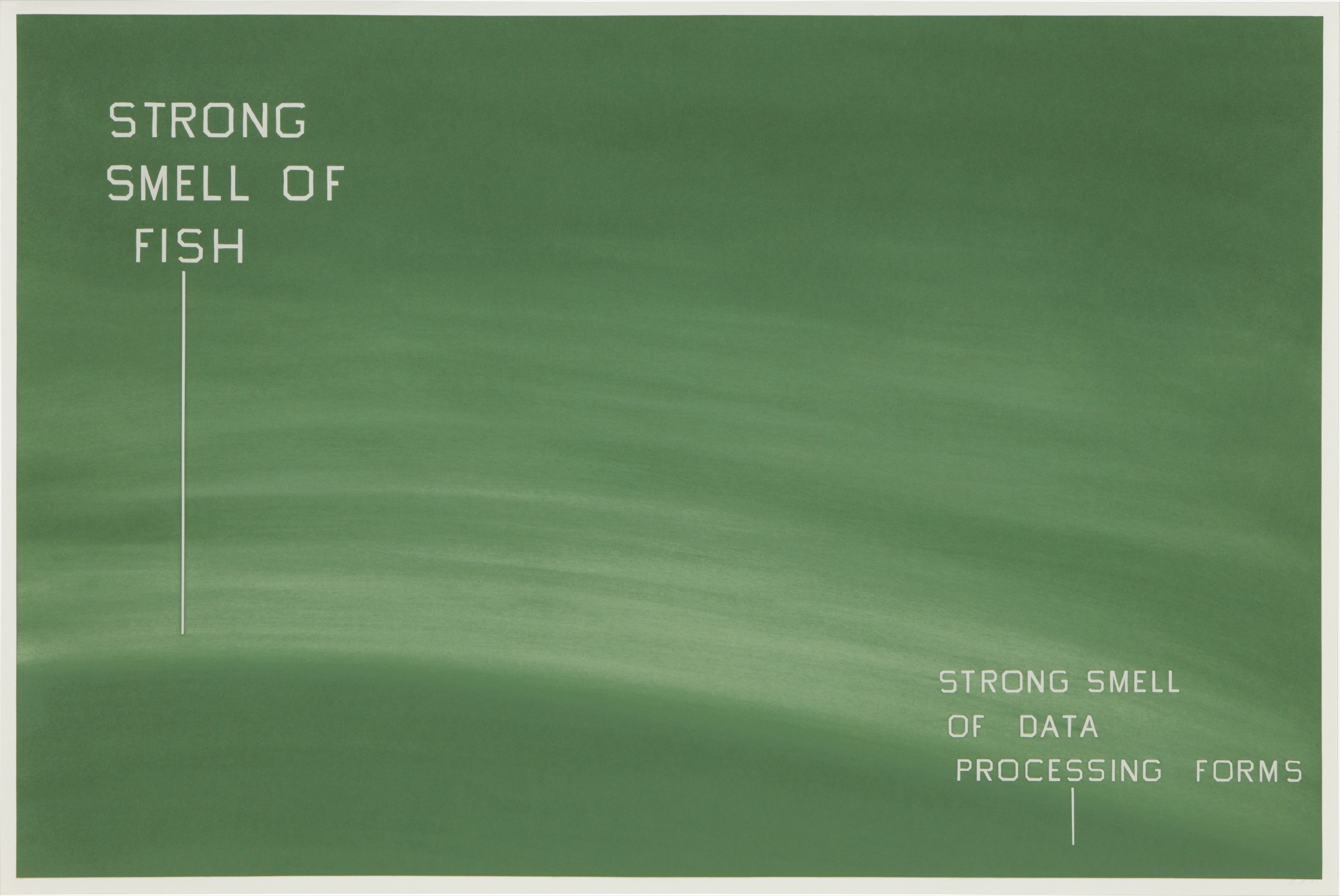 Ed Ruscha — Strong Smell of Fish—Strong Smell of Data Processing Forms