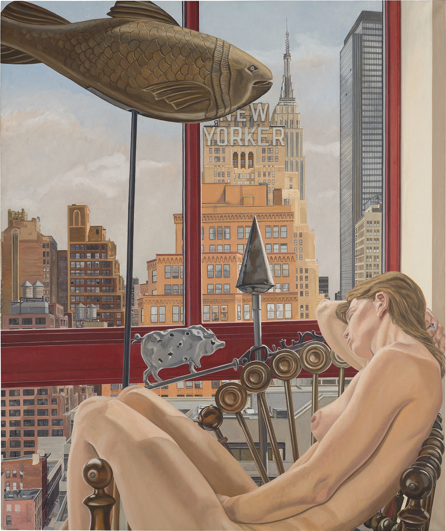 Philip Pearlstein — Model with Empire State Building