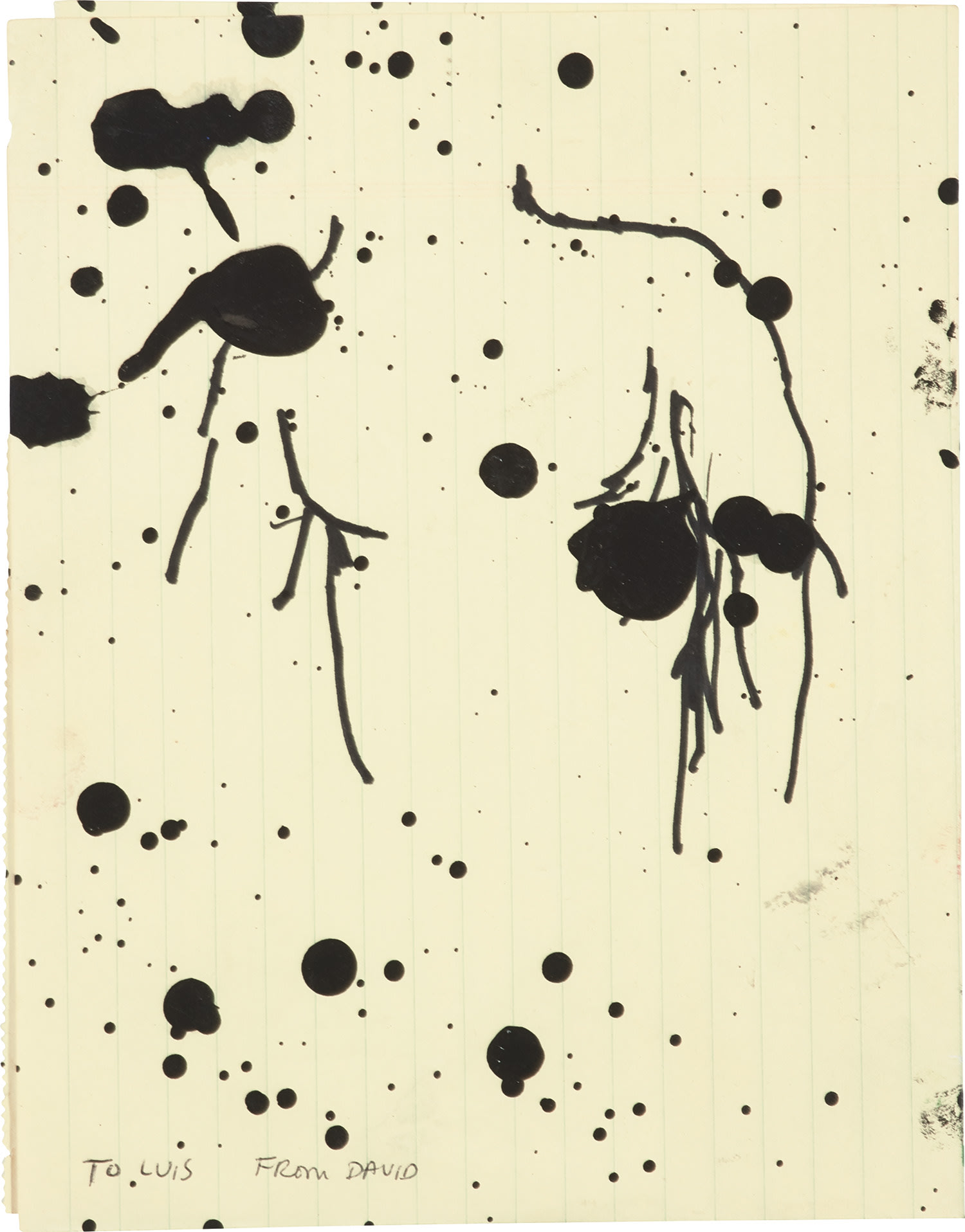 paint on notebook paper, folded in half