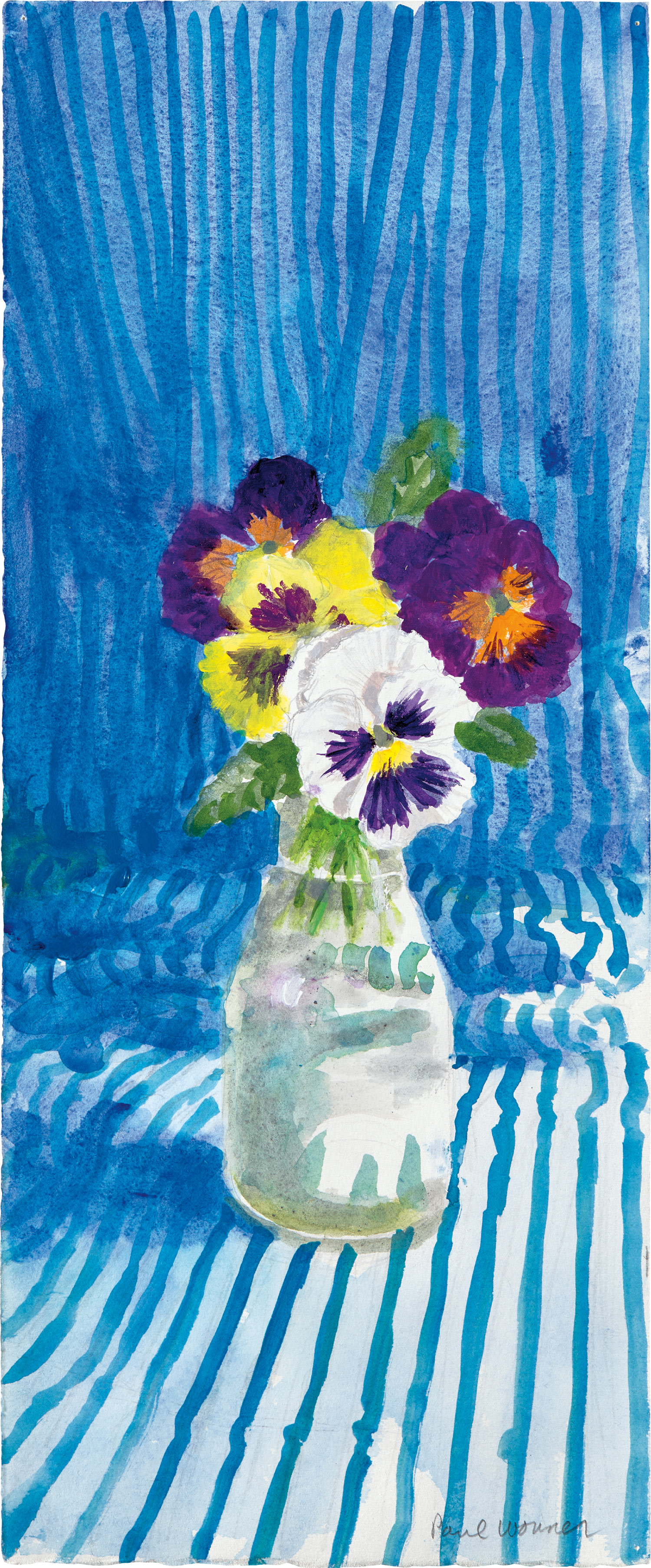 Paul Wonner — Flowers in Bottles: Pansies #3
