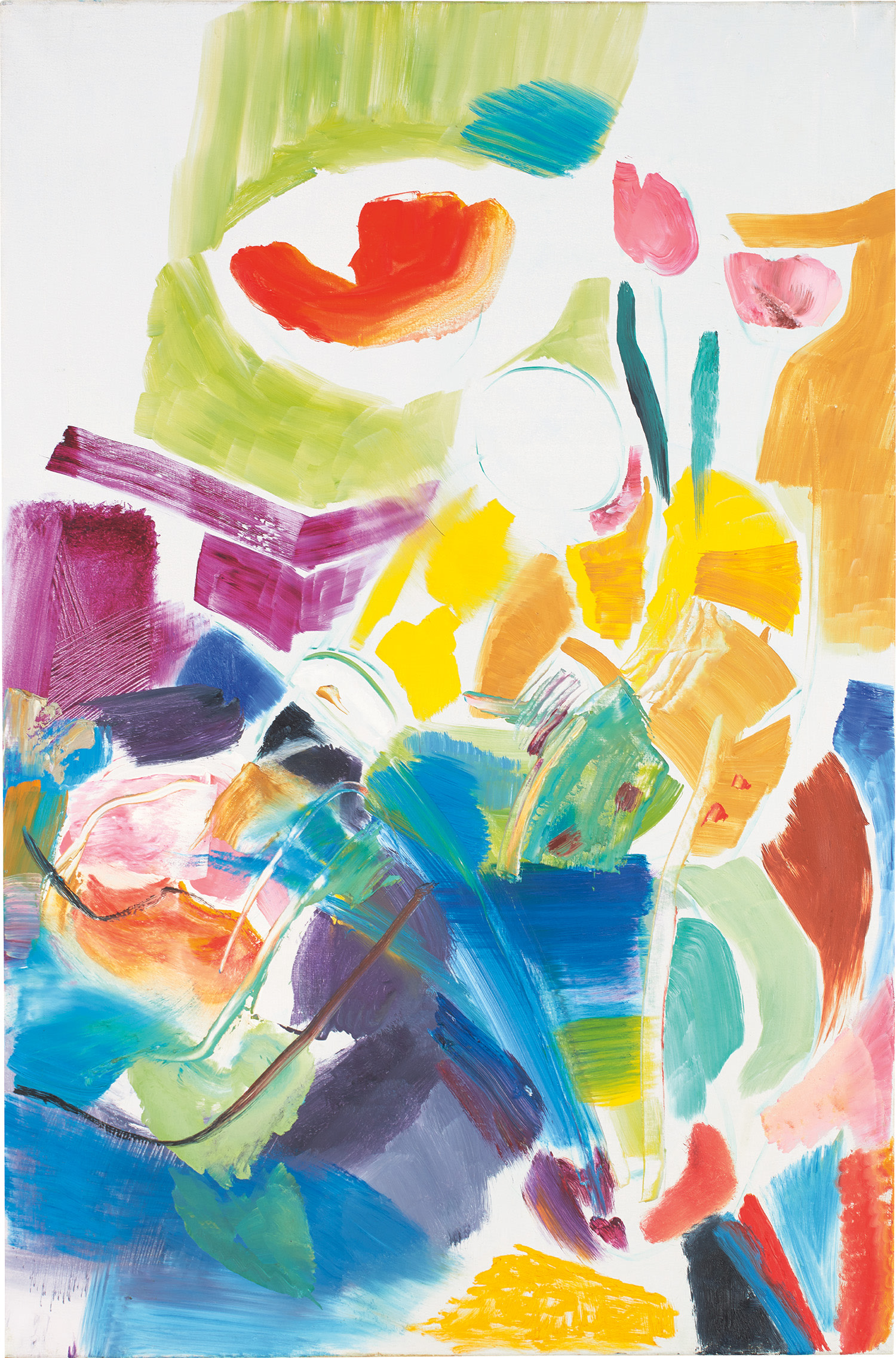 Flowers in a Blue Vase