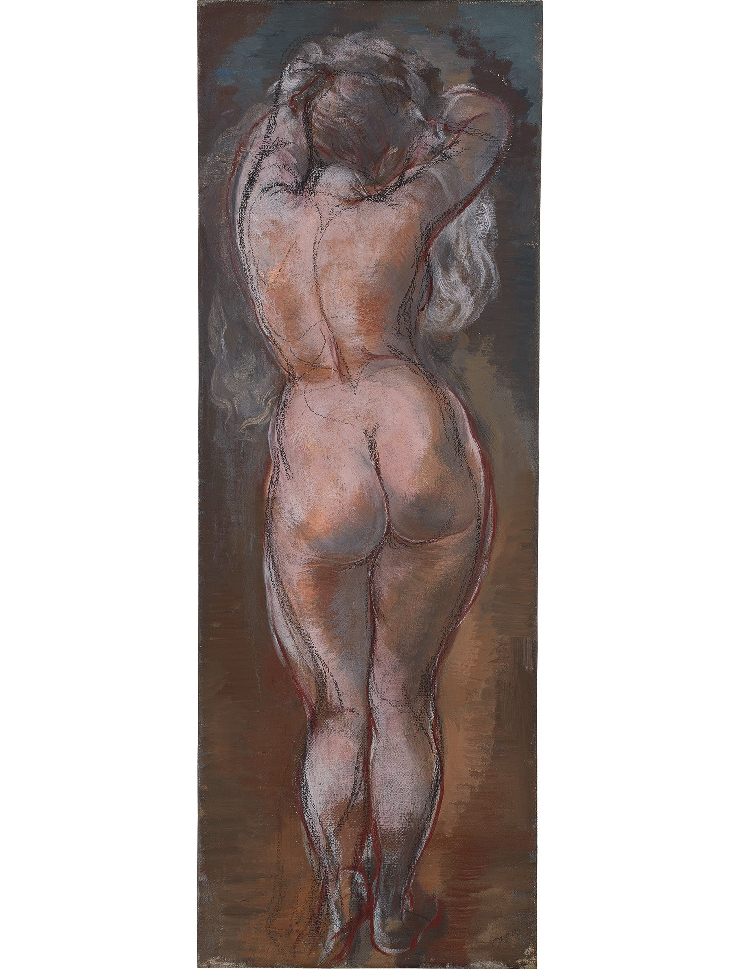 Modell im Studio Stehender Weiblicher Rückenakt