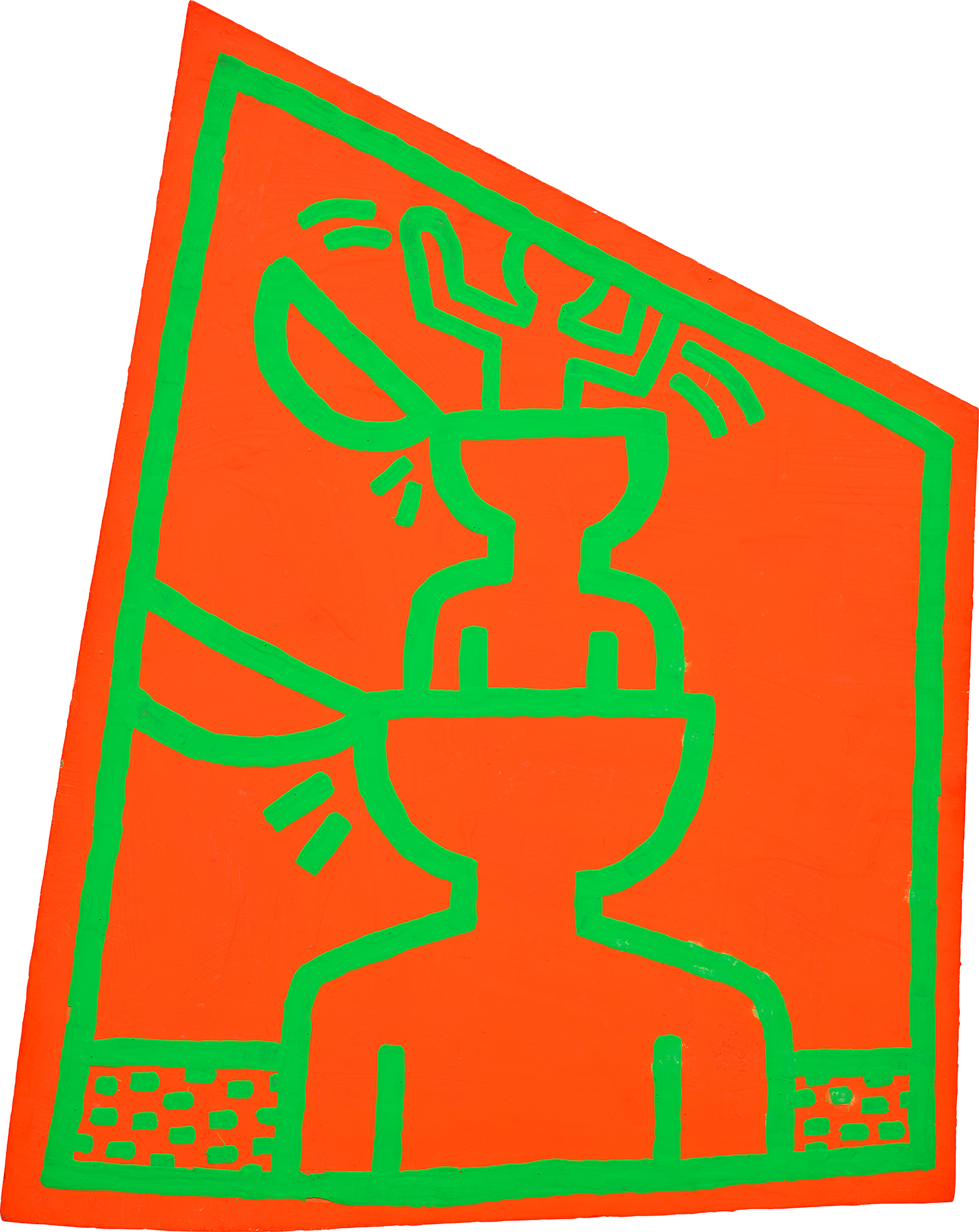 Keith Haring — DayGlo paint on wood