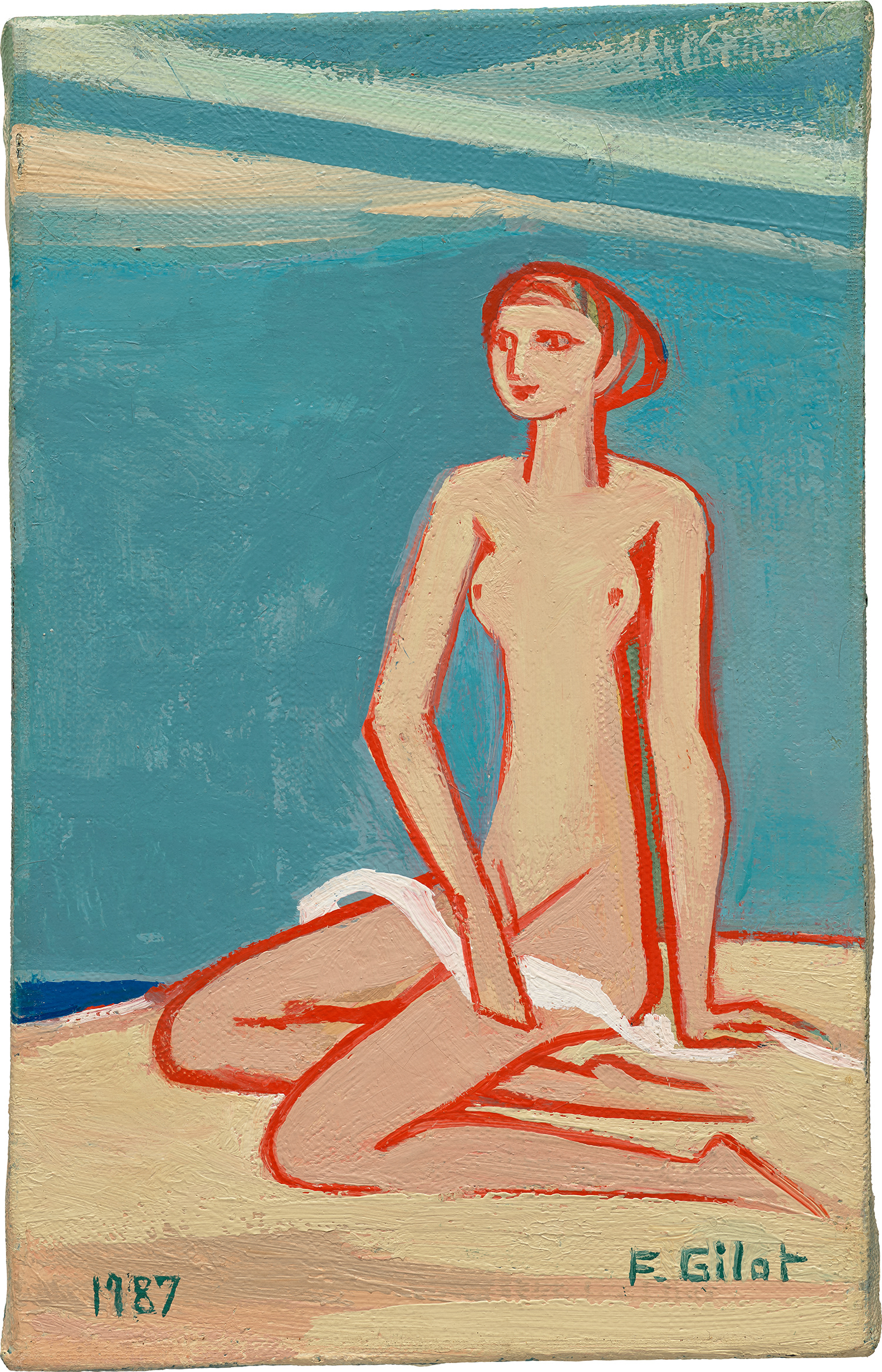 Françoise Gilot — Nude on the Beach by the Sea