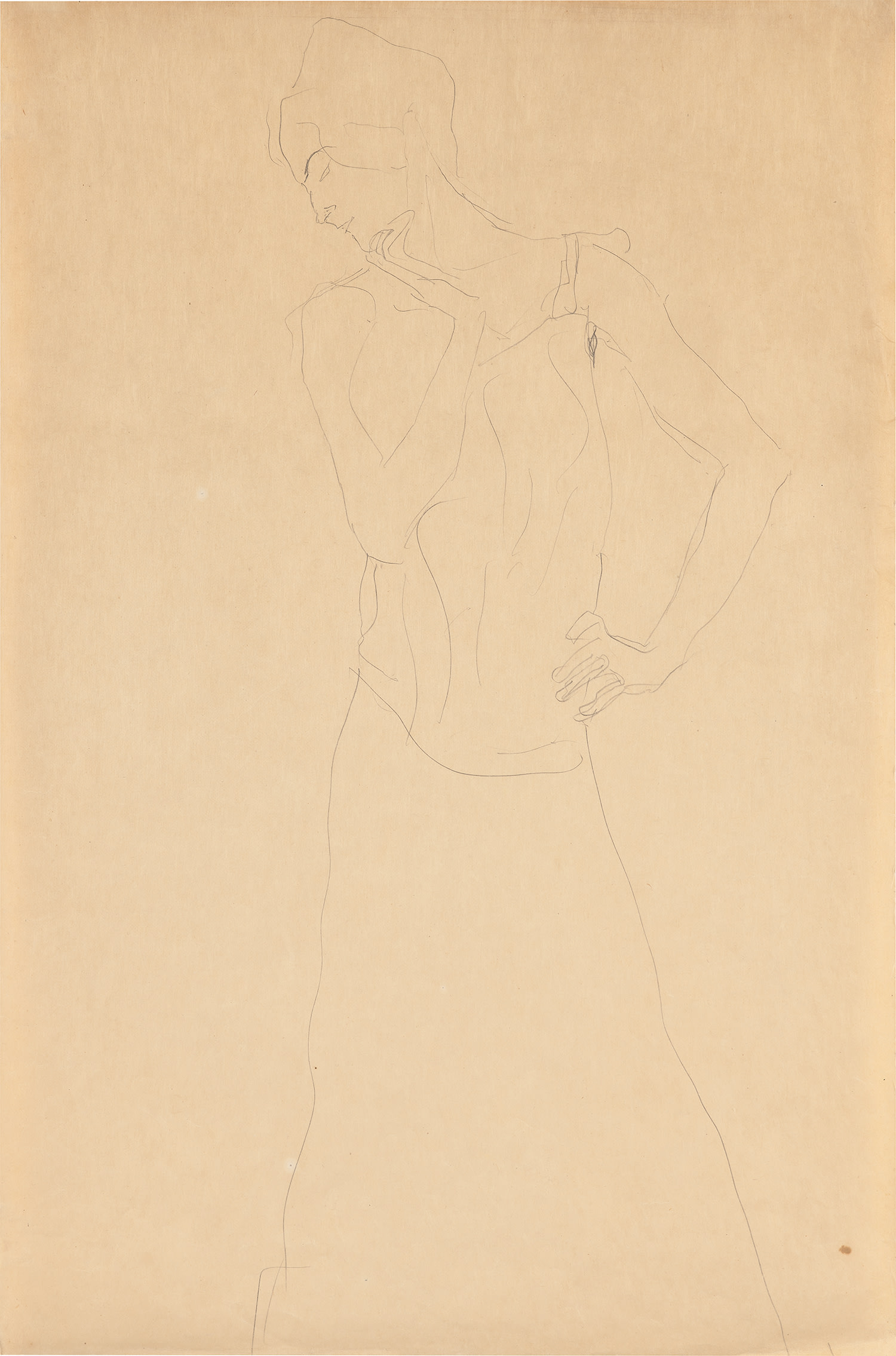 Gustav Klimt — Frontal stehend, linke Hand an die Hüfte gelegt (Standing Woman with Hand on Hip)