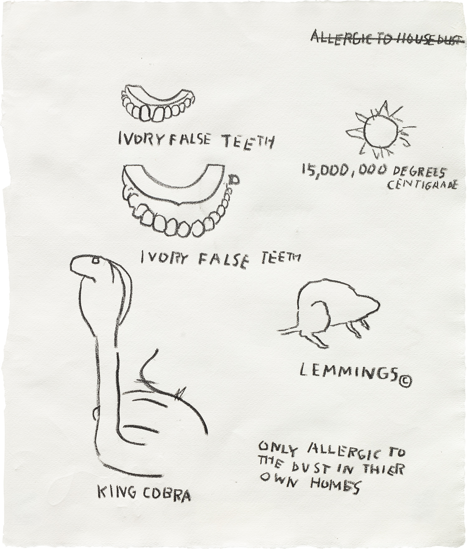 Jean-Michel Basquiat — oilstick on paper