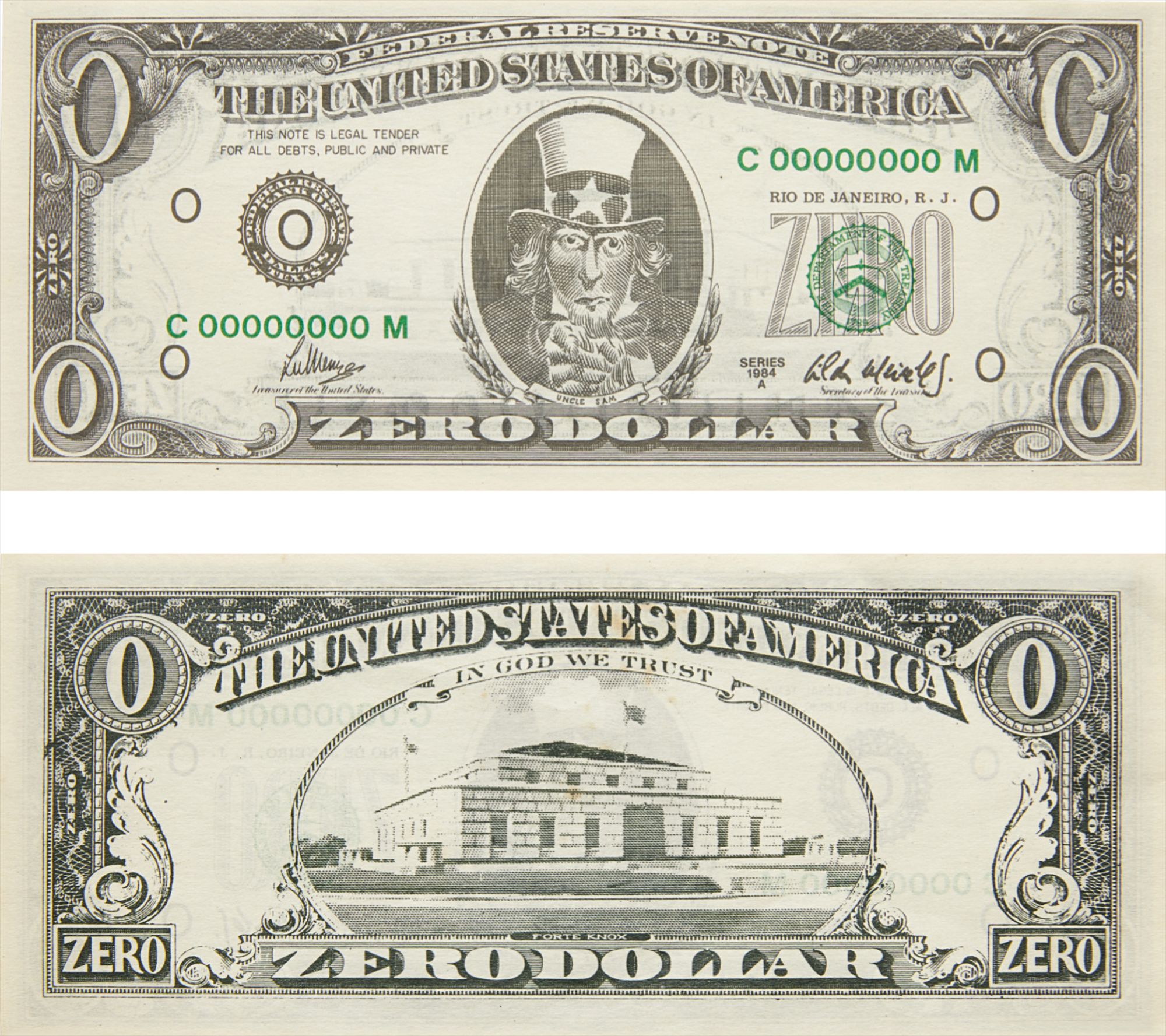 Cildo Meireles — Two works: Zero Dollar