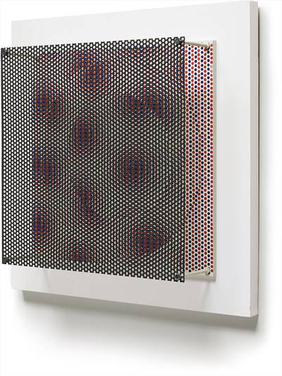 Círculo Rojo y Negro Sobre Blanco