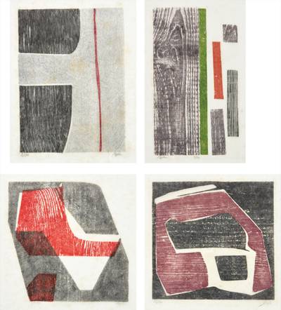 wood cut print on Japanese rice paper