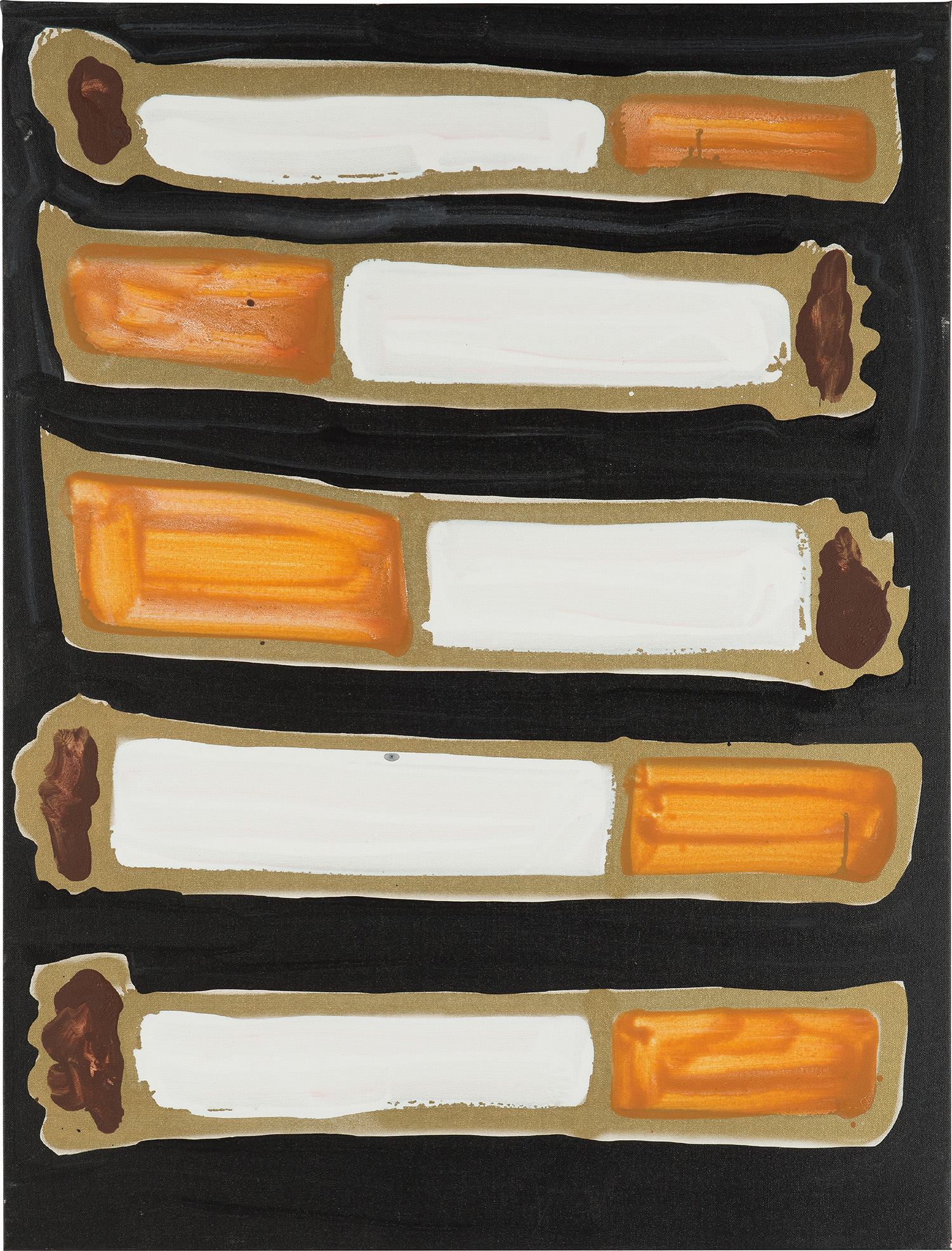 Katherine Bernhardt — 5 Cigarettes on Black