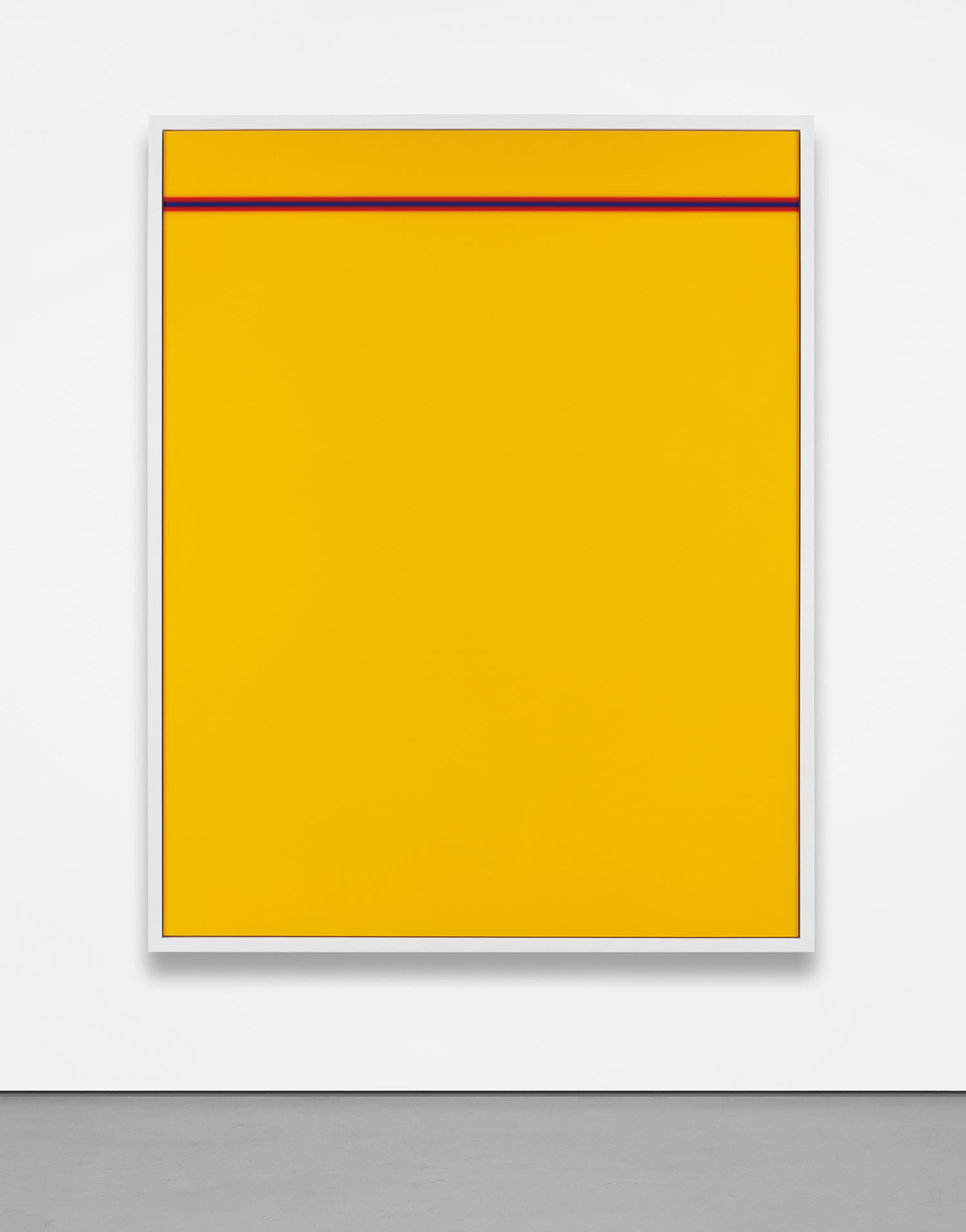 Photoshop CS: 84 by 66 inches. 300 DPI, RGB, square pixels, default gradient "Blue, Red, Yellow", mousedown y=2300 x=8600, mouseup y=2600 x=8600