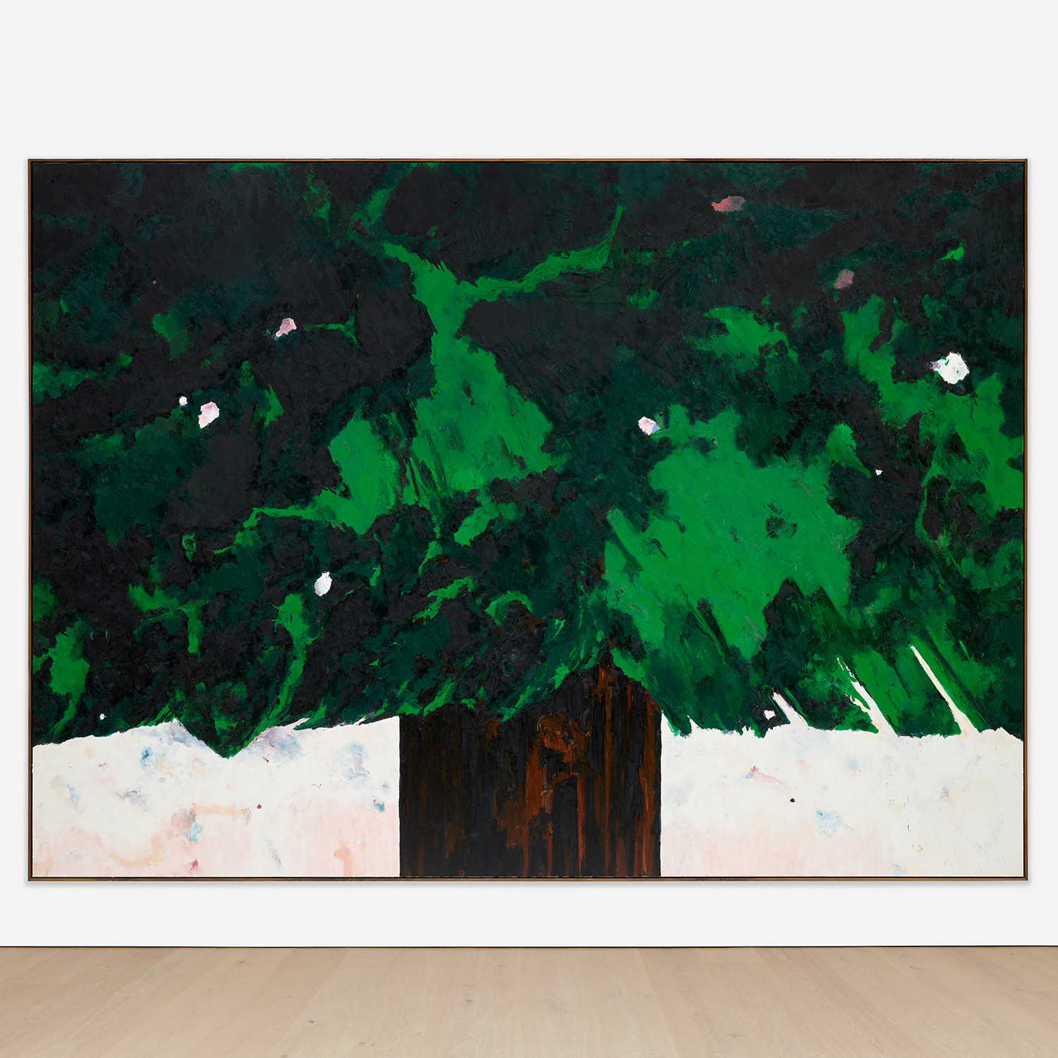 oilstick and graphite on canvas, in artist's frame