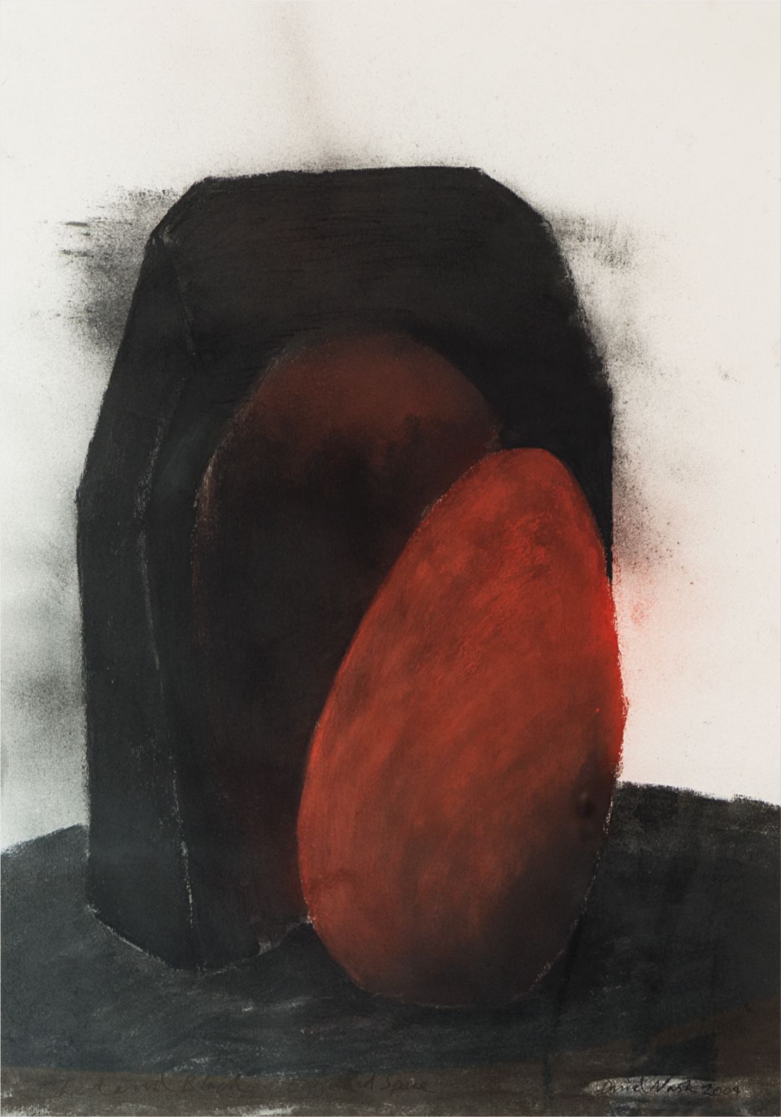 David Nash — Red & Black: Egg and Space