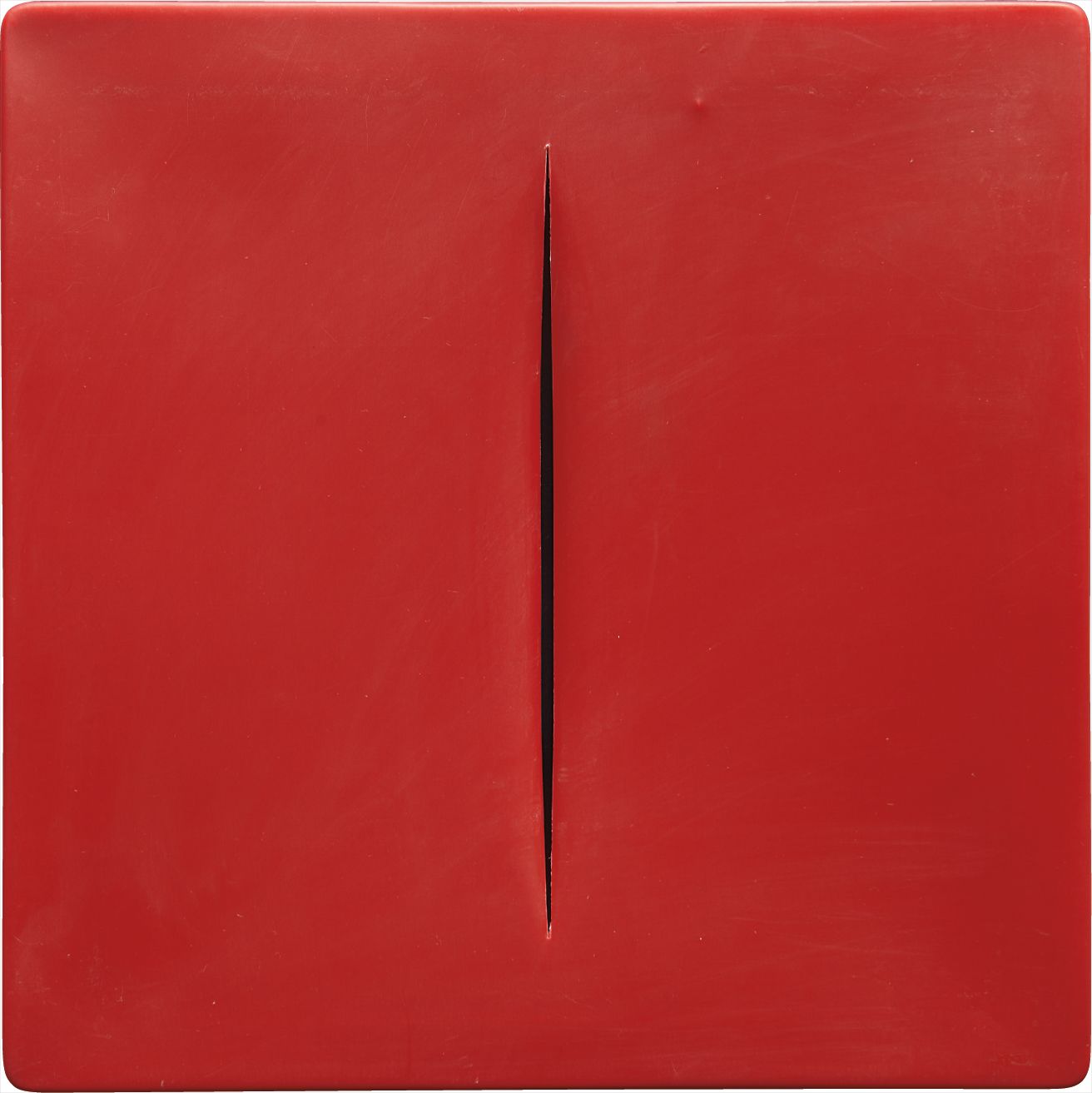 Lucio Fontana — Concetto Spaziale (Red)