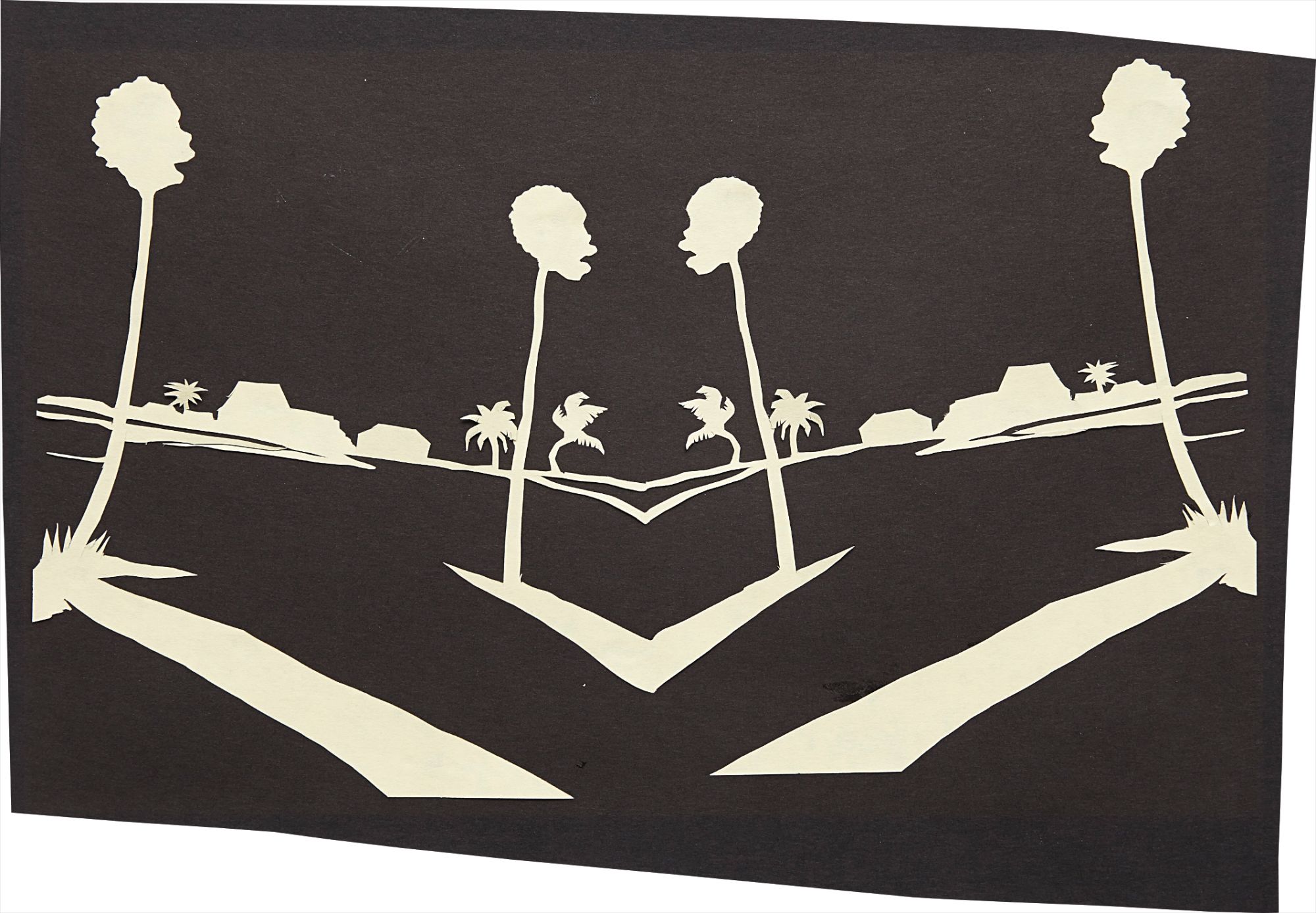 Kara Walker — paper cut-out on paper