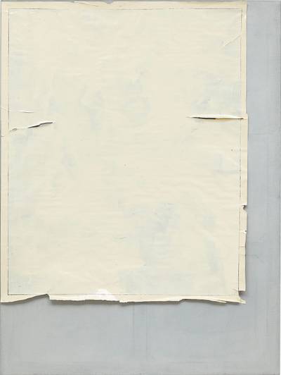 household paint on paper, laid on canvas