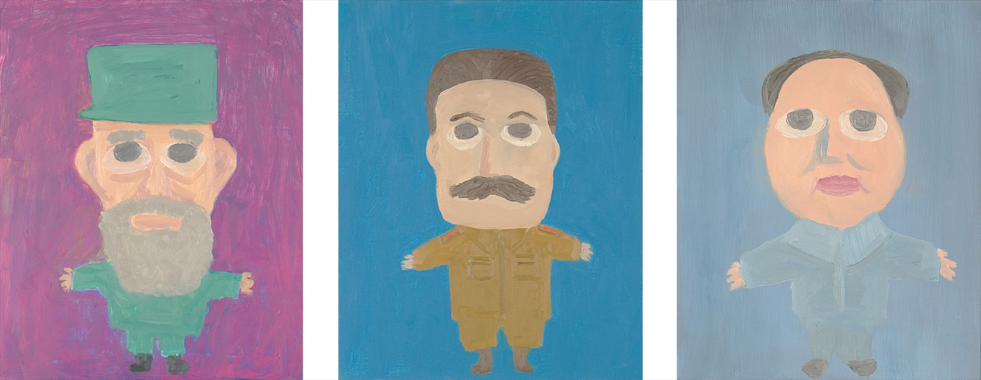 Three works: (i) Cute Communists - Castro, (ii) Cute Communists - Stalin, (iii) Cute Communists - Mao