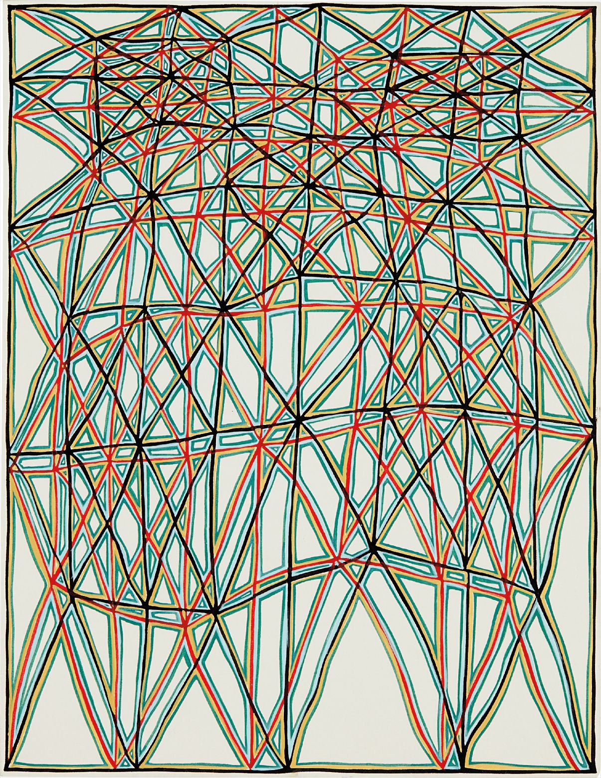 James Siena — Shifted Lattice with alternating coffers