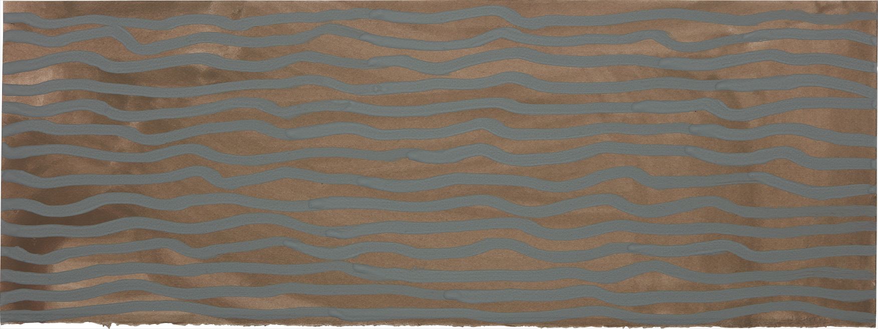 Sol LeWitt — Wavy Brushstrokes (brown and blue)
