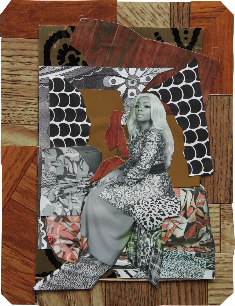 Mickalene Thomas — Din avec la main dans le miroir