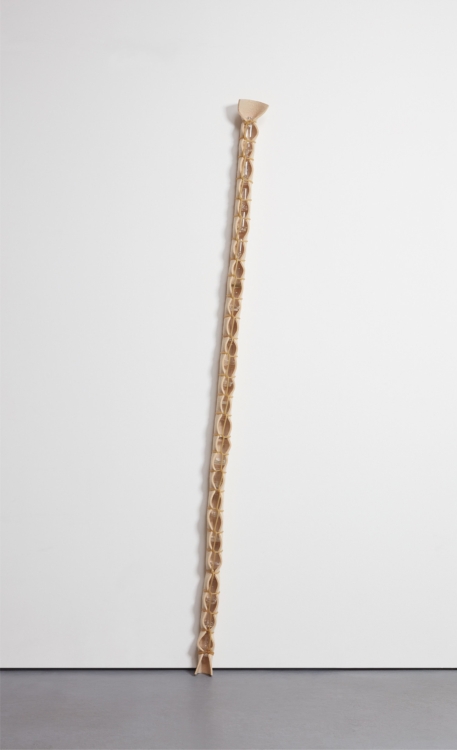 Jac Leirner — felt, airline glasses and polyurethane cord