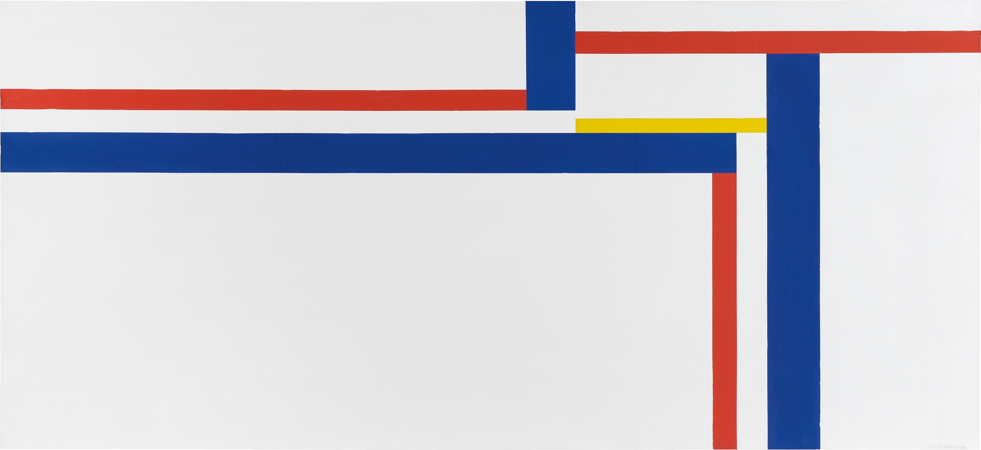Ilya Bolotowsky — White Horizontal with Blue, Red, and Yellow