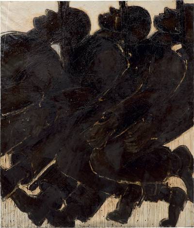 Three Men with Hats Walking #2