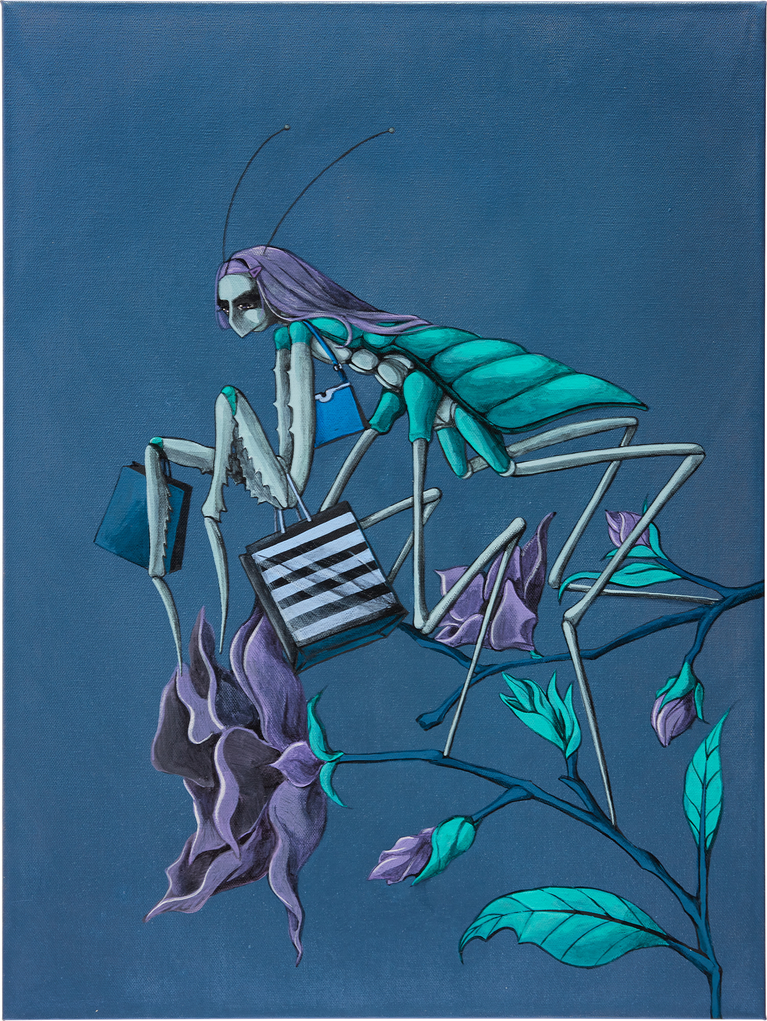 Shopping Mantis (Bleu Noir Iridescent)