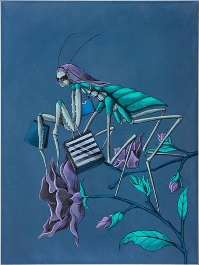 Shopping Mantis (Bleu Noir Iridescent)