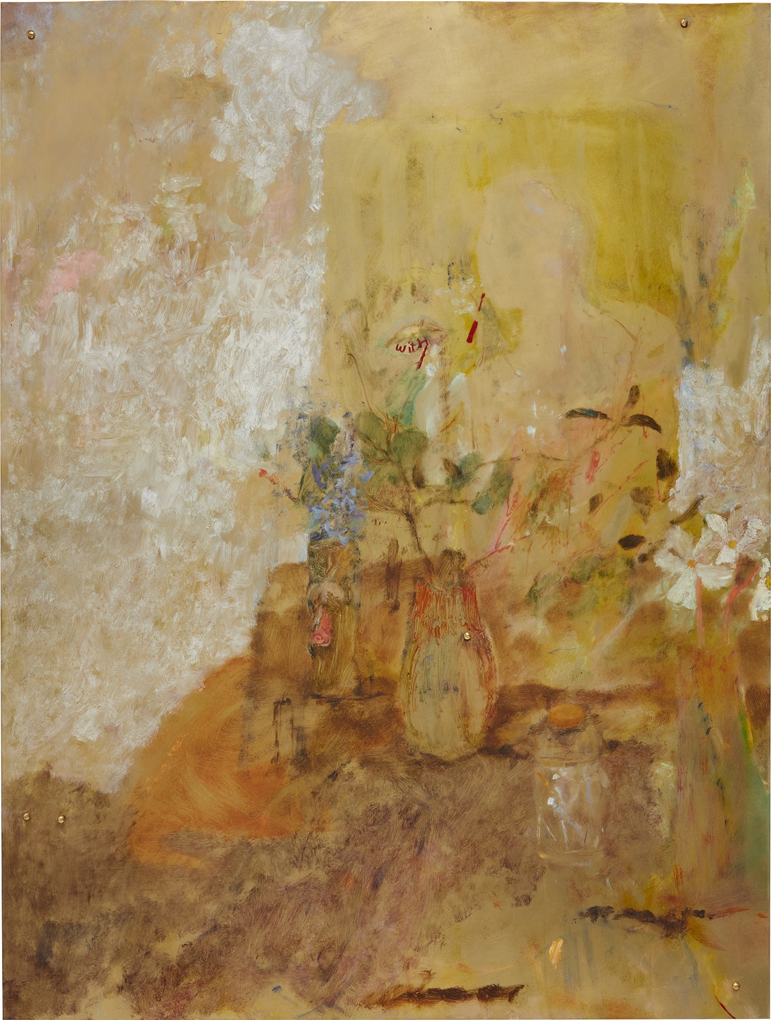 Still life, daffodil, lilac, sharps, painting