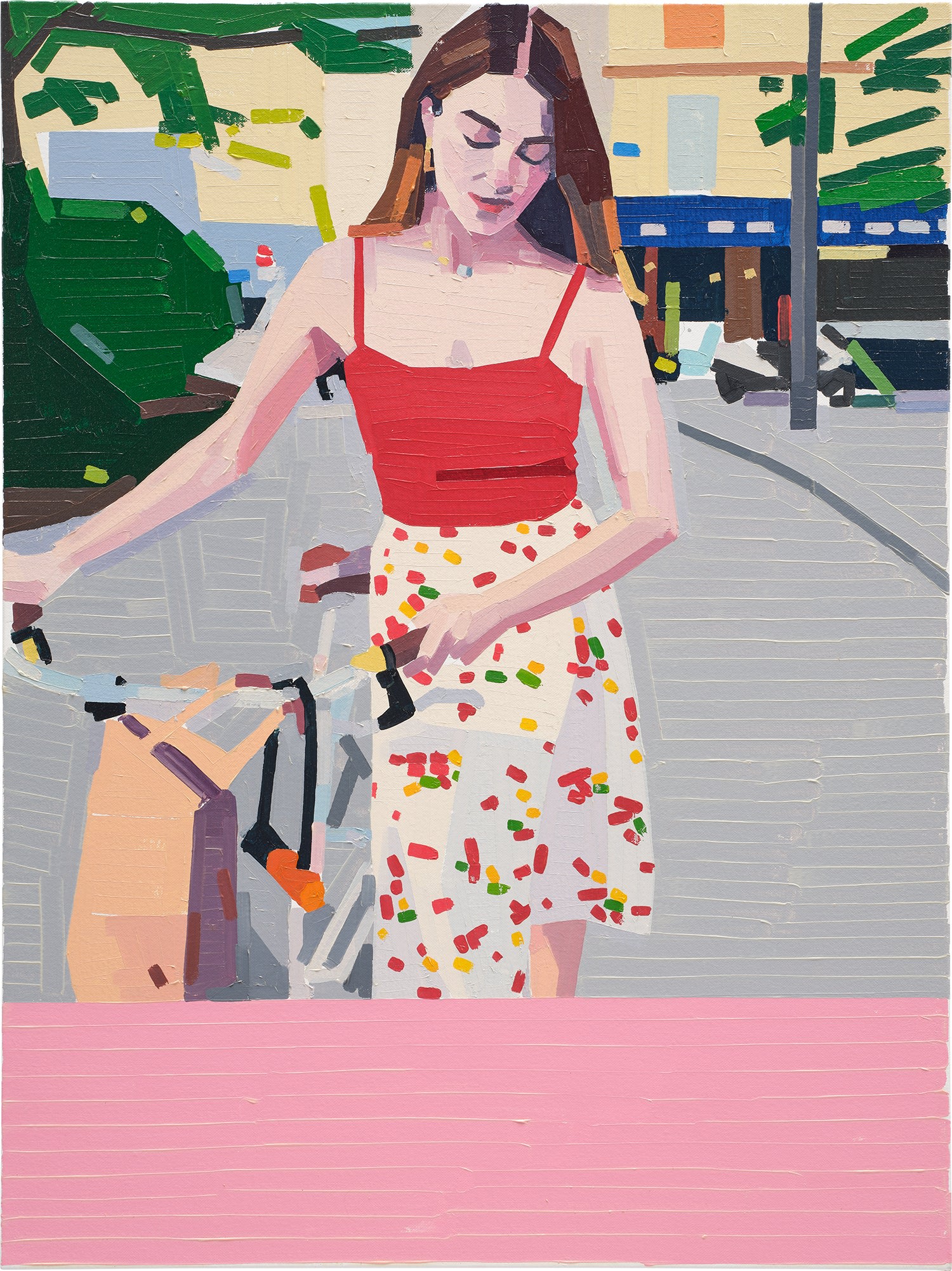 Young Woman with Bicycle