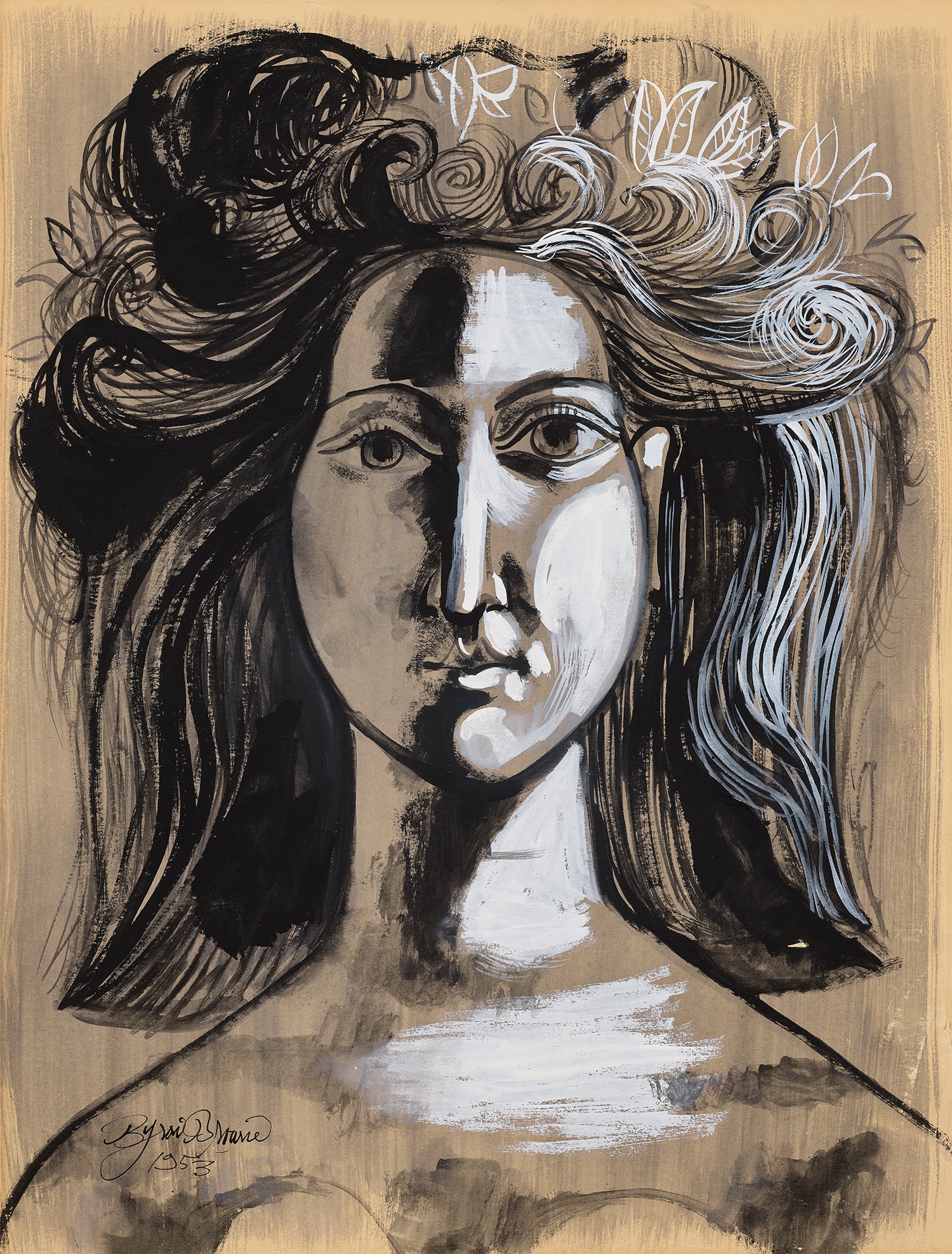 Byron Browne — Head of a Woman