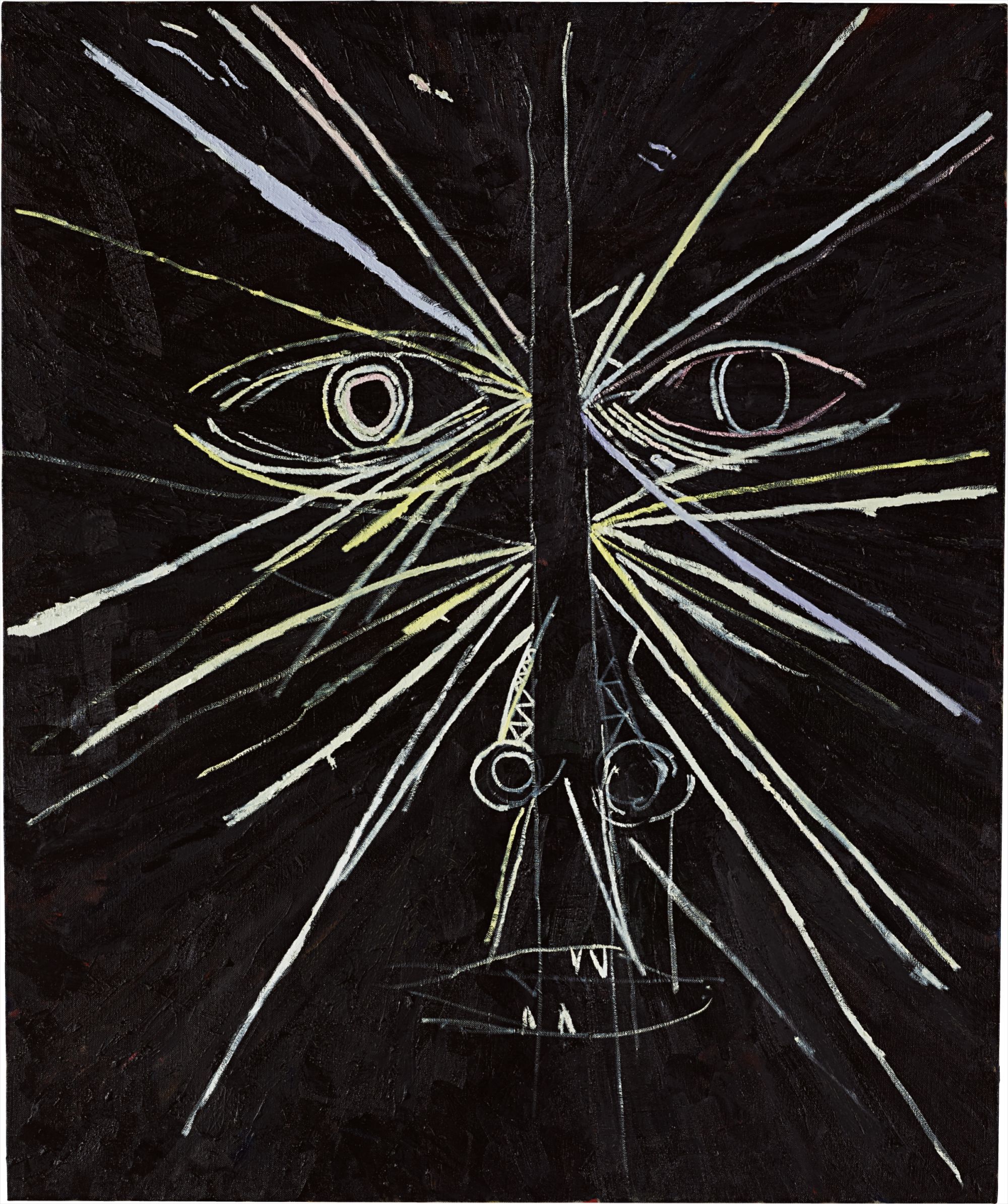 "The ‘Face Paintings’ allow me to express myself in a way that the ‘Butterflies’ don’t. I have an idea as to what sort of face is going to happen when I do a ‘Face Painting,’ but I don’t exactly know what color it will take, or how many eyes it’s going to have, whereas the ‘Butterflies’ are fairly planned out. They’re still intuitive, but I generally know where they are going. It’s a different kind of freedom, a different kind of expressionism. It’s personal without being overtly personal."