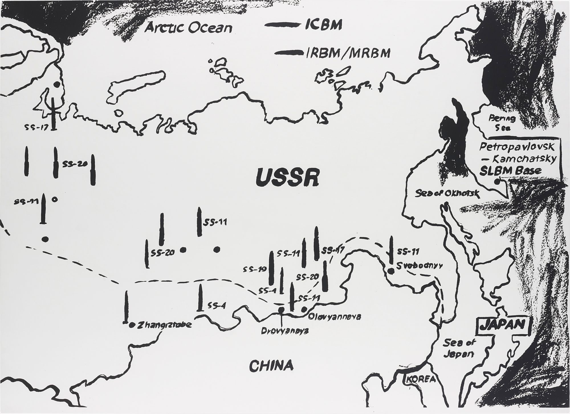 Andy Warhol — Map of the Eastern U.S.S.R. Missile Bases